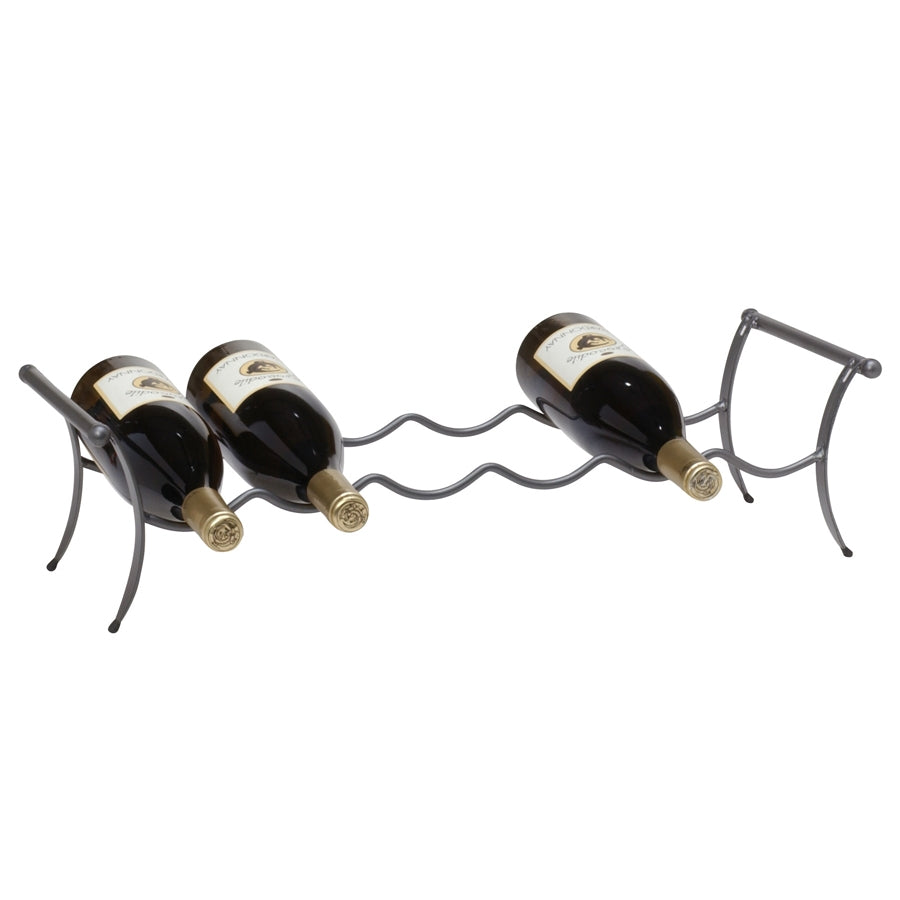 Premium Wooden Wine Bottle Rack - Holds 6 Bottles for Kitchen, Dining Room or Wine Cellar Storage - Space Saving Wine Organizer for Home Bars and Entertaining