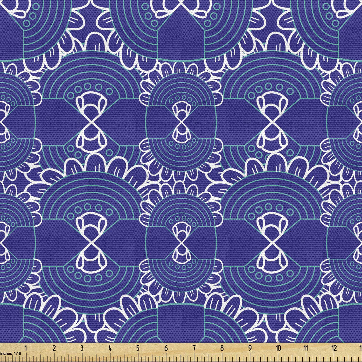 Ambesonne Abstract Floral Retro Fabric by The Yard - 10 Yards Lavender Multicolor Upholstery Material for Sofa, Curtains & Home Decor | Vintage Inspired Decorative Textile for DIY Projects & Crafting