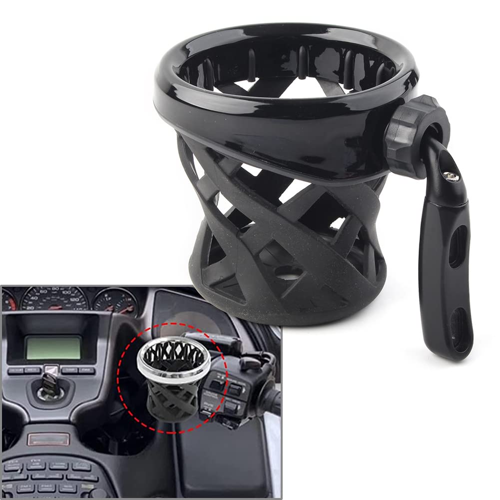 Universal Motorcycle Handlebar Cup Holder for Honda Goldwing GL1800 (2001-2021) & F6B (2013-2021) - Black - Durable Drink Mount for Bikes, Perfect for Long Rides & Road Trips