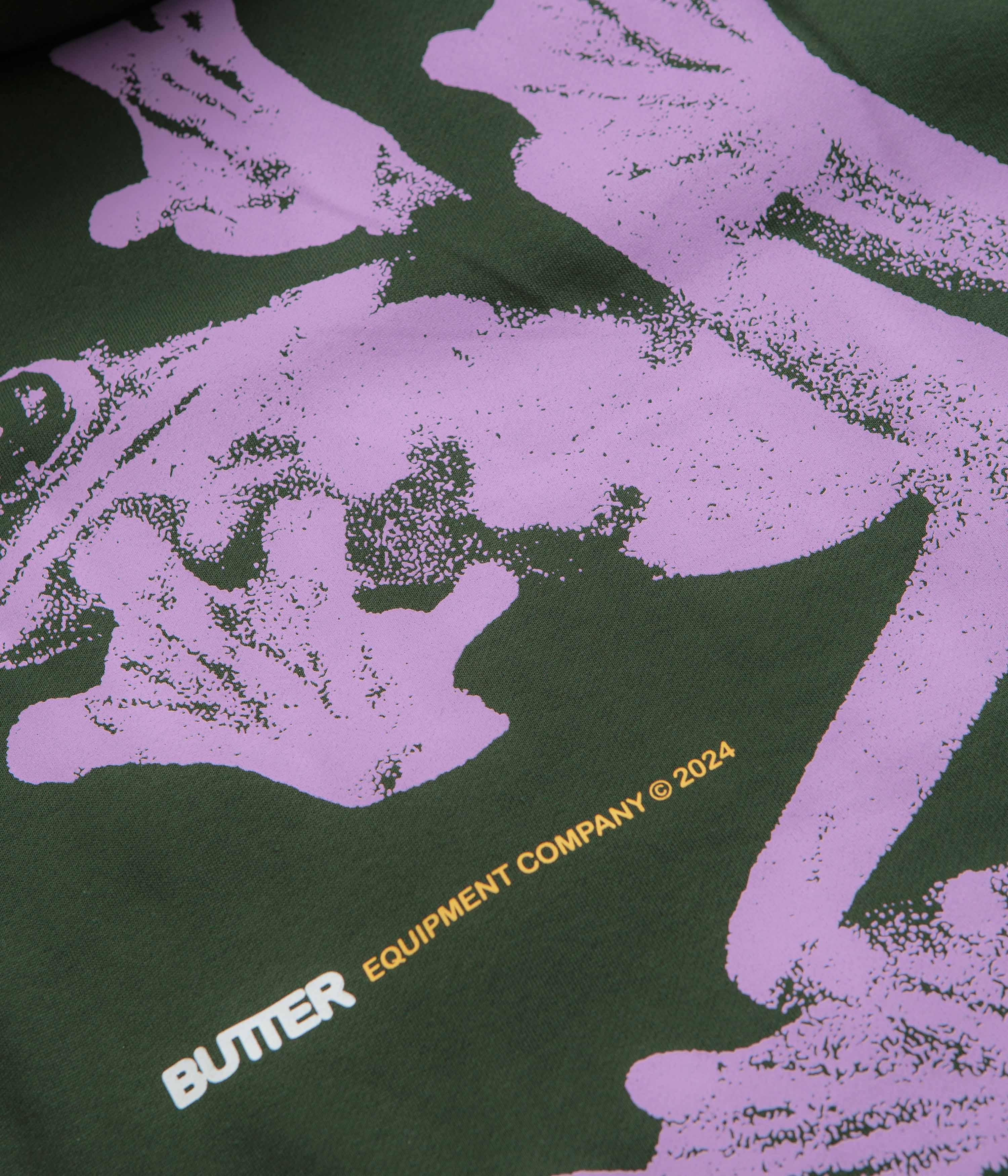 Butter Goods Amphibian Hoodie - Dark Green Men's Streetwear Pullover | Water-Resistant Casual Wear for Urban Outdoor Activities