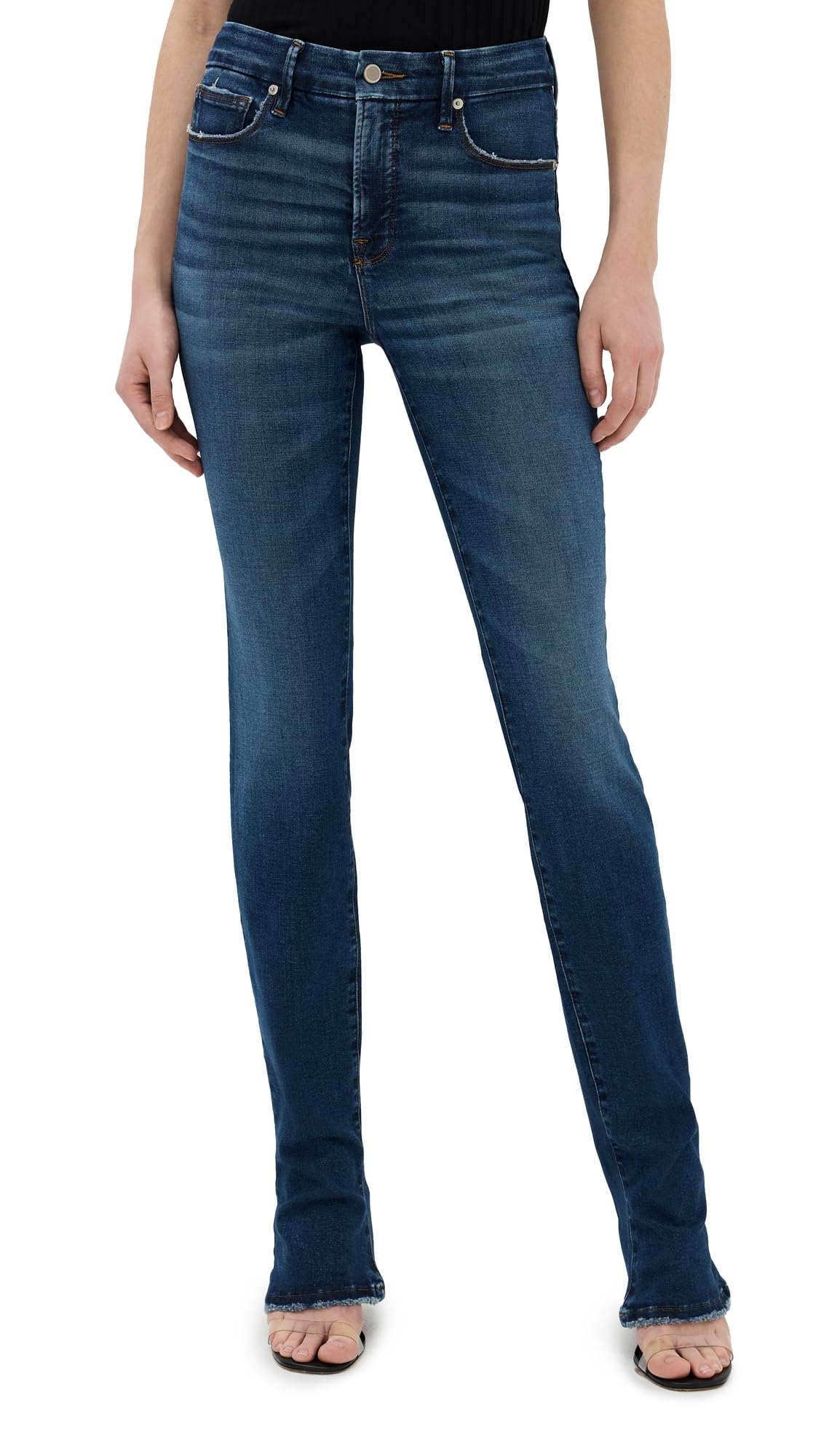 Good American Women's Good Legs Micro Boot Cut Jeans - Stretchy Denim Pants for Comfort & Style | Perfect for Casual Wear, Office & Night Out