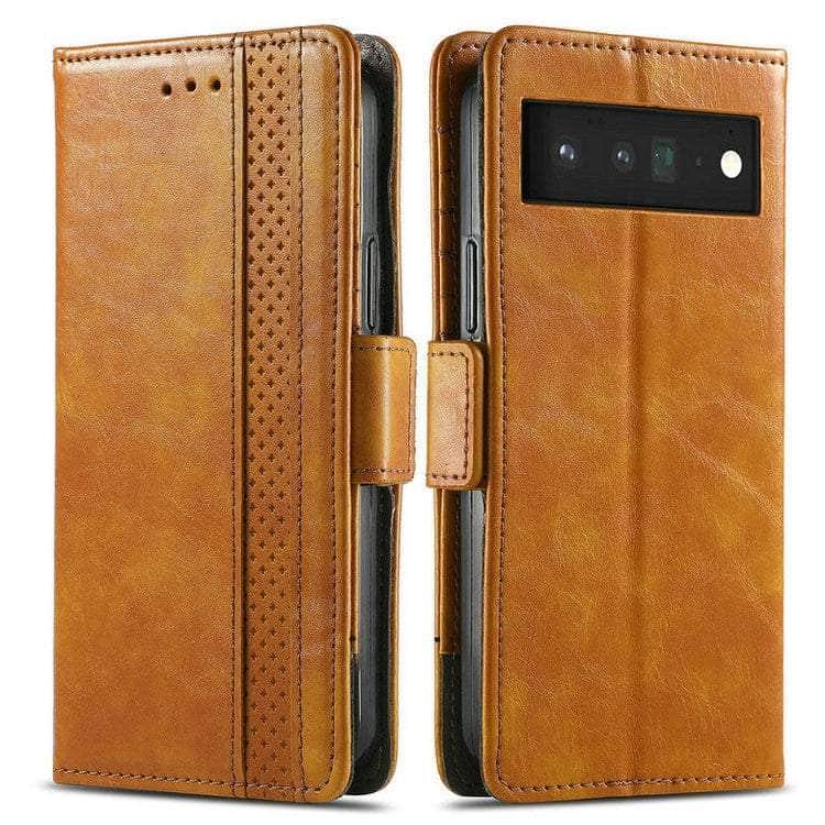 Google Pixel 6 Pro Luxury Leather Wallet Case with RFID Blocking - Slim Protective Phone Cover for Business Professionals & Travelers