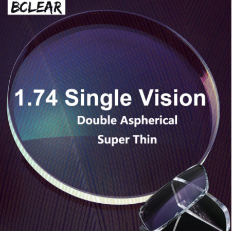 BCLEAR 1.74 Ultra Thin High Index Double Aspherical Clear Lenses - Lightweight & Durable for Glasses - Perfect for Myopia, Hyperopia & Daily Wear
