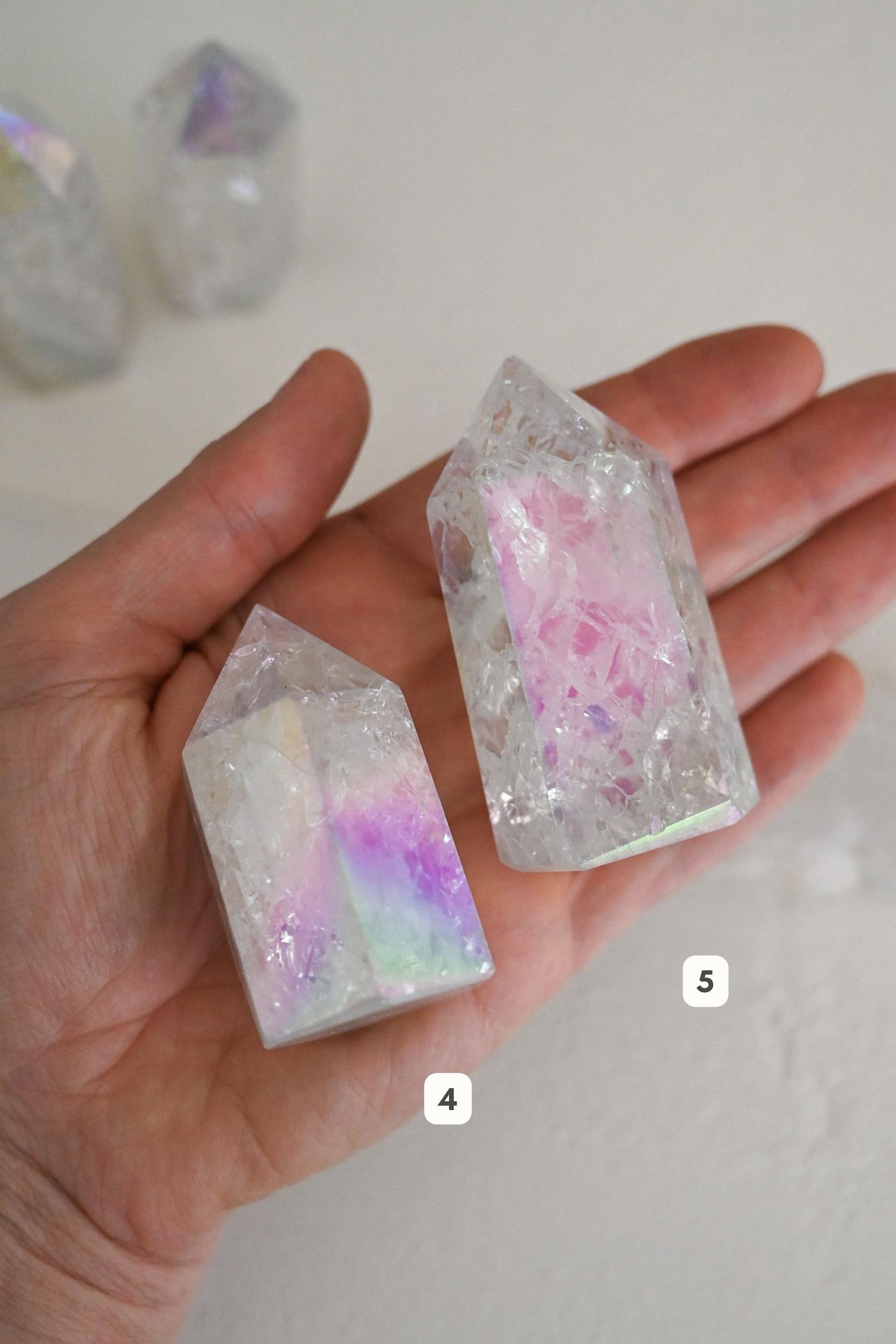 Balanced Fire & Ice Crackled Quartz Tower - Healing Crystal for Meditation, Reiki, and Home Decor