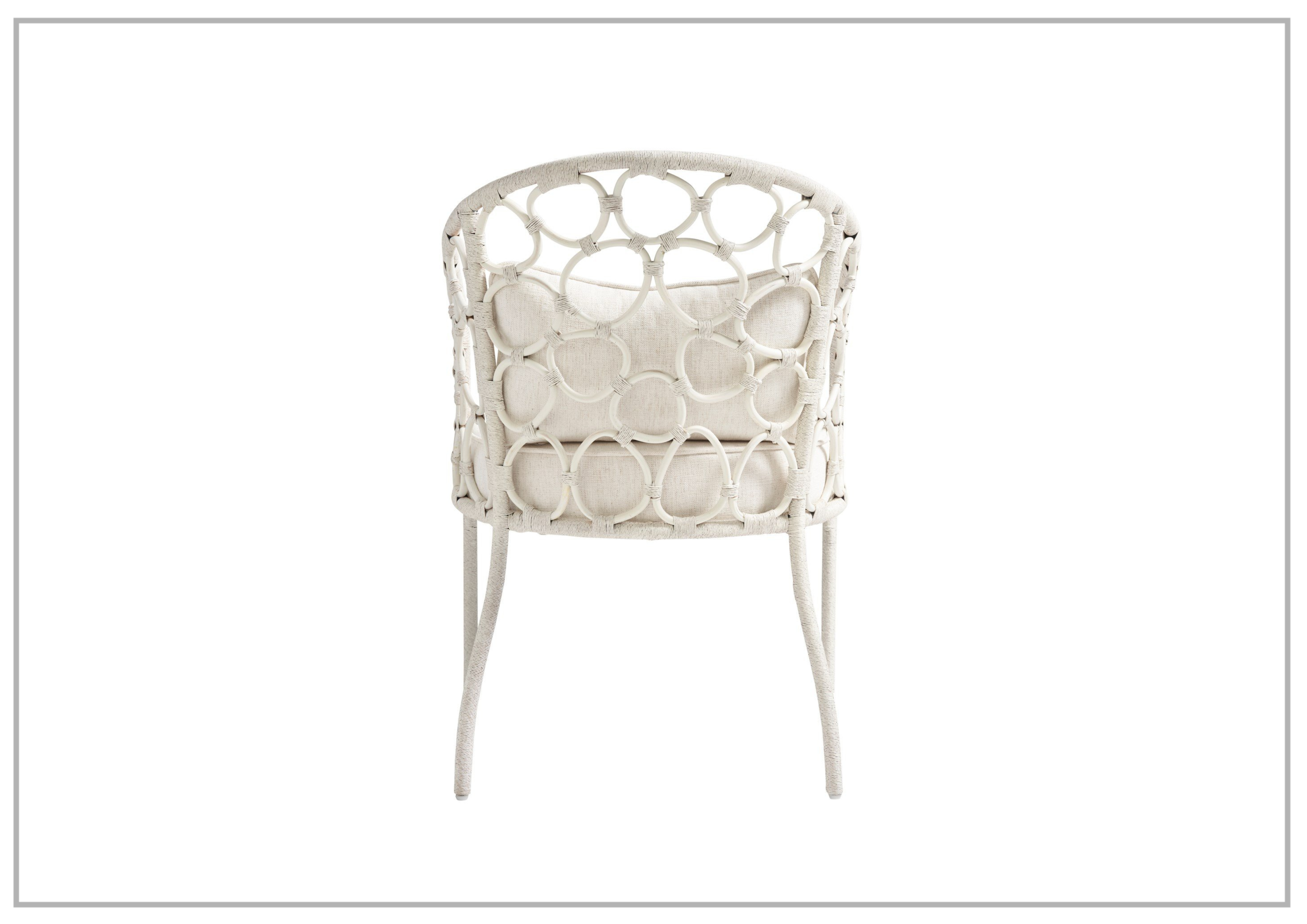 Universal Furniture Weekender Pebble Dining Chair with White Rattan Finish - Modern Rattan Accent Chair for Dining Room, Kitchen, Patio & Outdoor Use