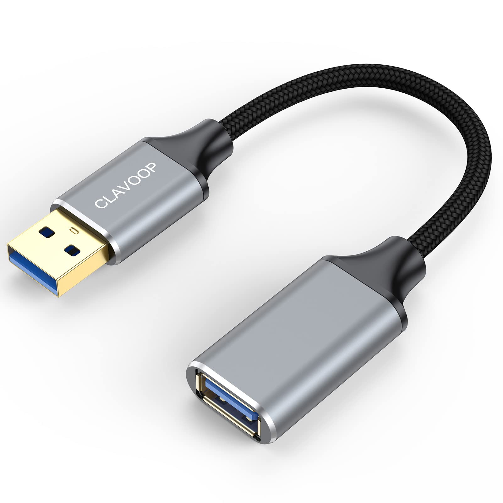 6 Inch USB 3.0 Extension Cable - Male to Female Short USB A Extender Cord with Nylon Braiding | Compatible with Flash Drives, Printers, Cameras, Mice, Keyboards & Headsets | Perfect for Office, Home & Travel Use