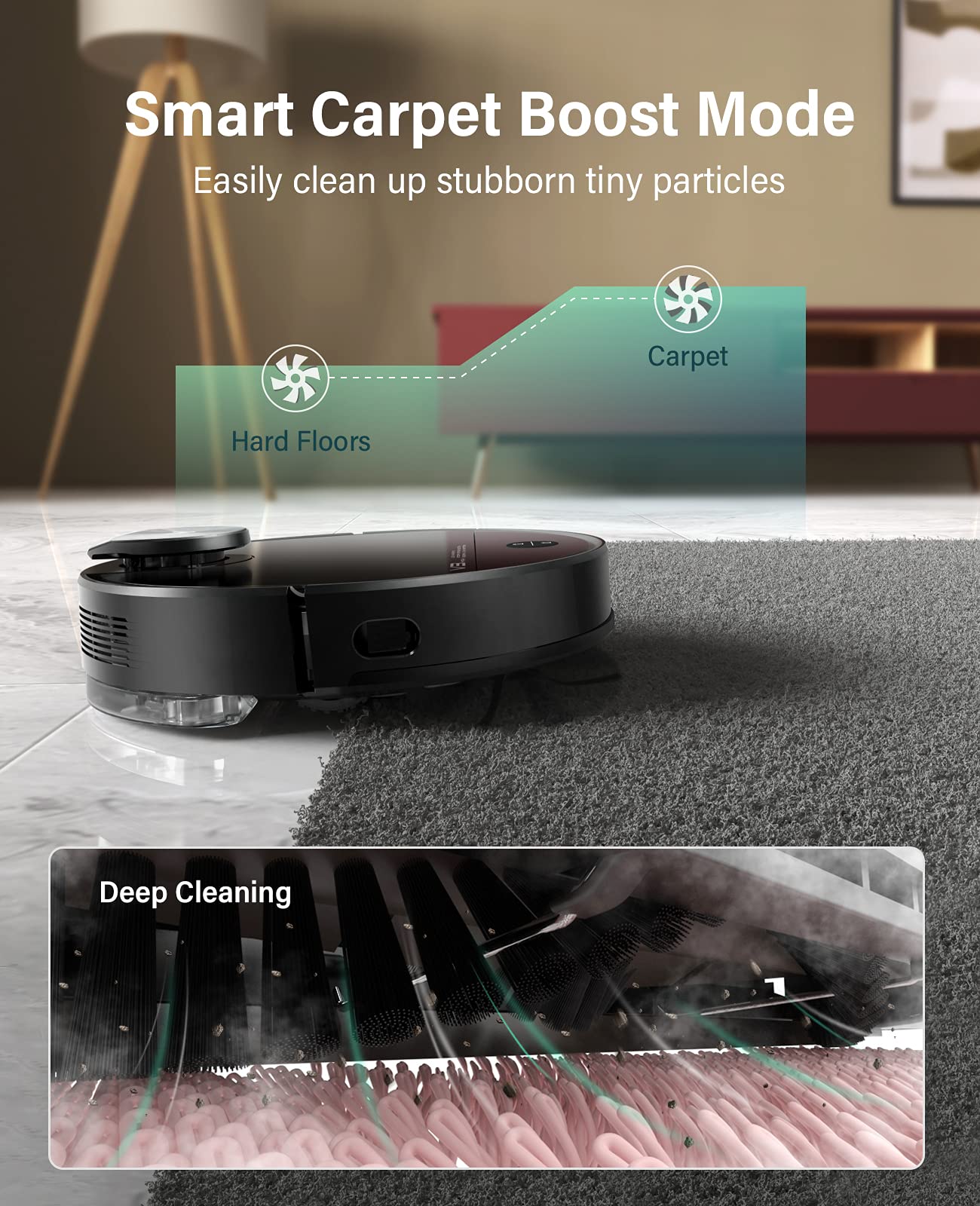 VIOMI Smart Robot Vacuum V3 Max - 4000Pa Strong Suction, LiDAR Navigation, Self-Charging, Works with Alexa & Google Home - Ideal for Hardwood Floors, Carpets & Pet Hair Cleaning (Black)