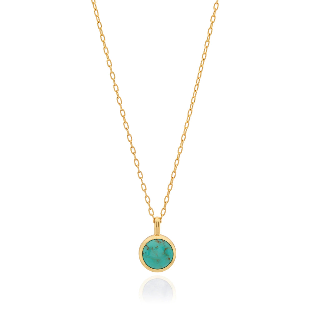 Anna Beck Playa Turquoise Pendant Necklace - Elegant Bohemian Jewelry for Women, Handmade Sterling Silver Necklace with Natural Gemstone, Perfect for Beach Vacations & Boho Fashion