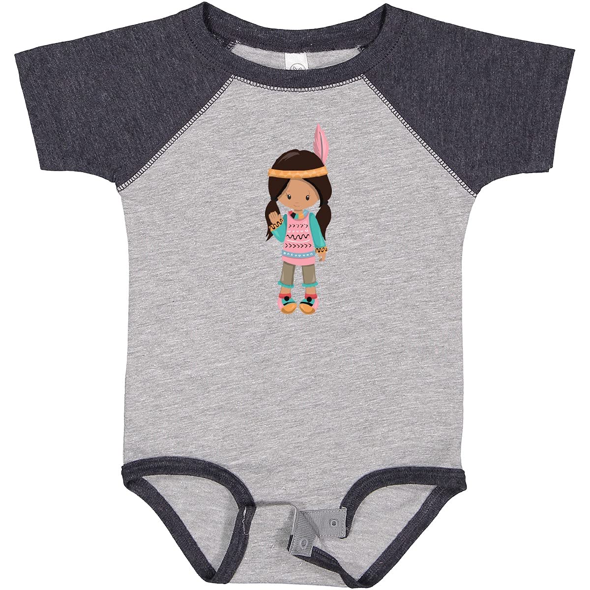 Inktastic Native American Girl Baby Bodysuit - Cute Brown Hair Infant Onesie for Casual Wear, Playdates & Family Photos