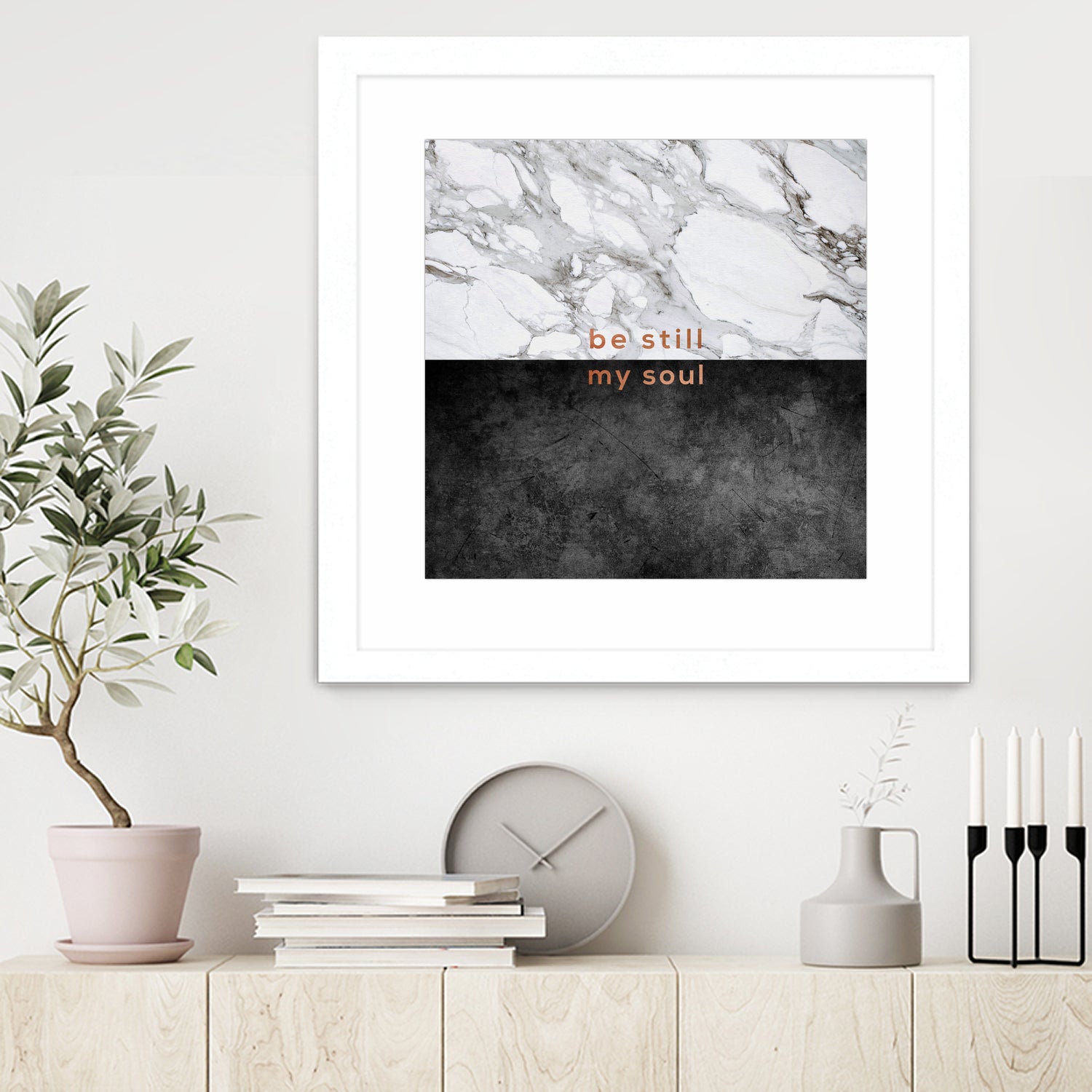 Be Still My Soul Copper Wall Art - Inspirational Home Decor for Living Room, Bedroom & Office - Elegant Scripture Quote Sign