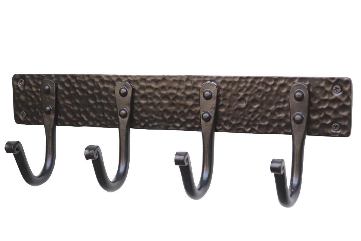 Heavy Duty Metal Coat Hangers Set of 4 - Wall Mounted Hooks for Jackets, Hats, Towels & Purses - Durable Door Hooks for Bathroom, Bedroom & Entryway Organization