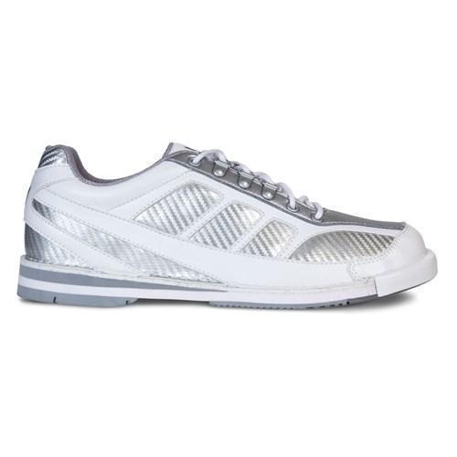 Brunswick Men's Phantom White & Silver Carbon Fiber Right-Handed Bowling Shoes - Lightweight & Durable for Competitive Play & League Bowling