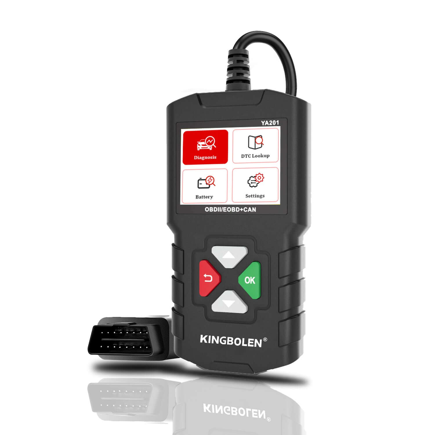 KINGBOLEN® YA201 OBD2 Scanner - Check Engine Light Diagnostic Tool for Car, Truck & SUV - Read & Clear Fault Codes - Compatible with Android & iOS - Perfect for DIY Mechanics & Auto Repair Shops