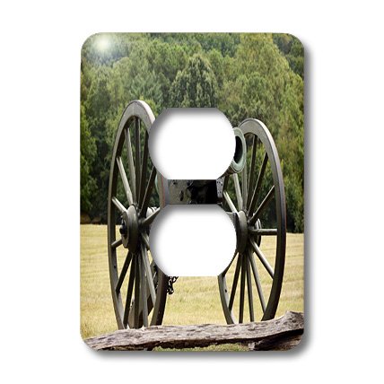 3D Rose Civil War Cannon Outlet Cover - Decorative Electrical Outlet Plate - Perfect for Historical Home Decor & Civil War Memorabilia Collectors