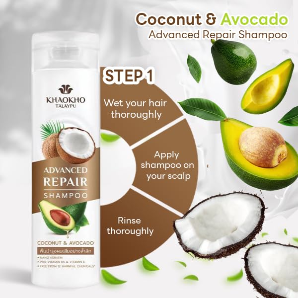 KKT Extra Strength Damage Remedy Shampoo & Conditioner Set - Sulfate & Silicone Free for Dry, Frizzy, Coarse Hair Repair | 100% Natural with Coconut & Avocado Oil | Deep Hydration for Color-Treated & Chemically Damaged Hair | Salon-Quality Hair Care at Home