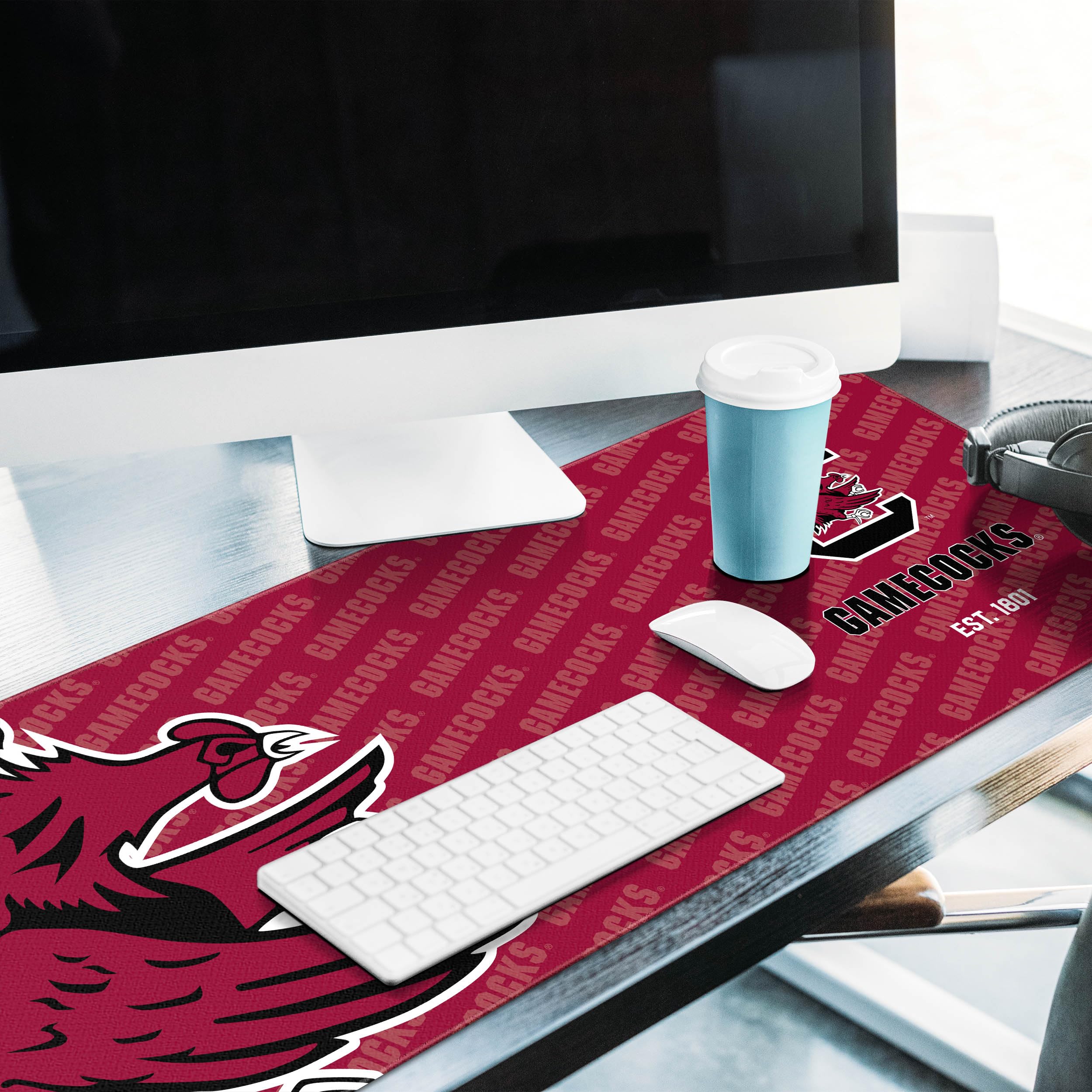 YouTheFan NCAA South Carolina Gamecocks Logo Series Desk Pad - Non-Slip Mouse Pad for Gaming & Office Work - Perfect for College Dorm, Home Office & Sports Fan Gifts