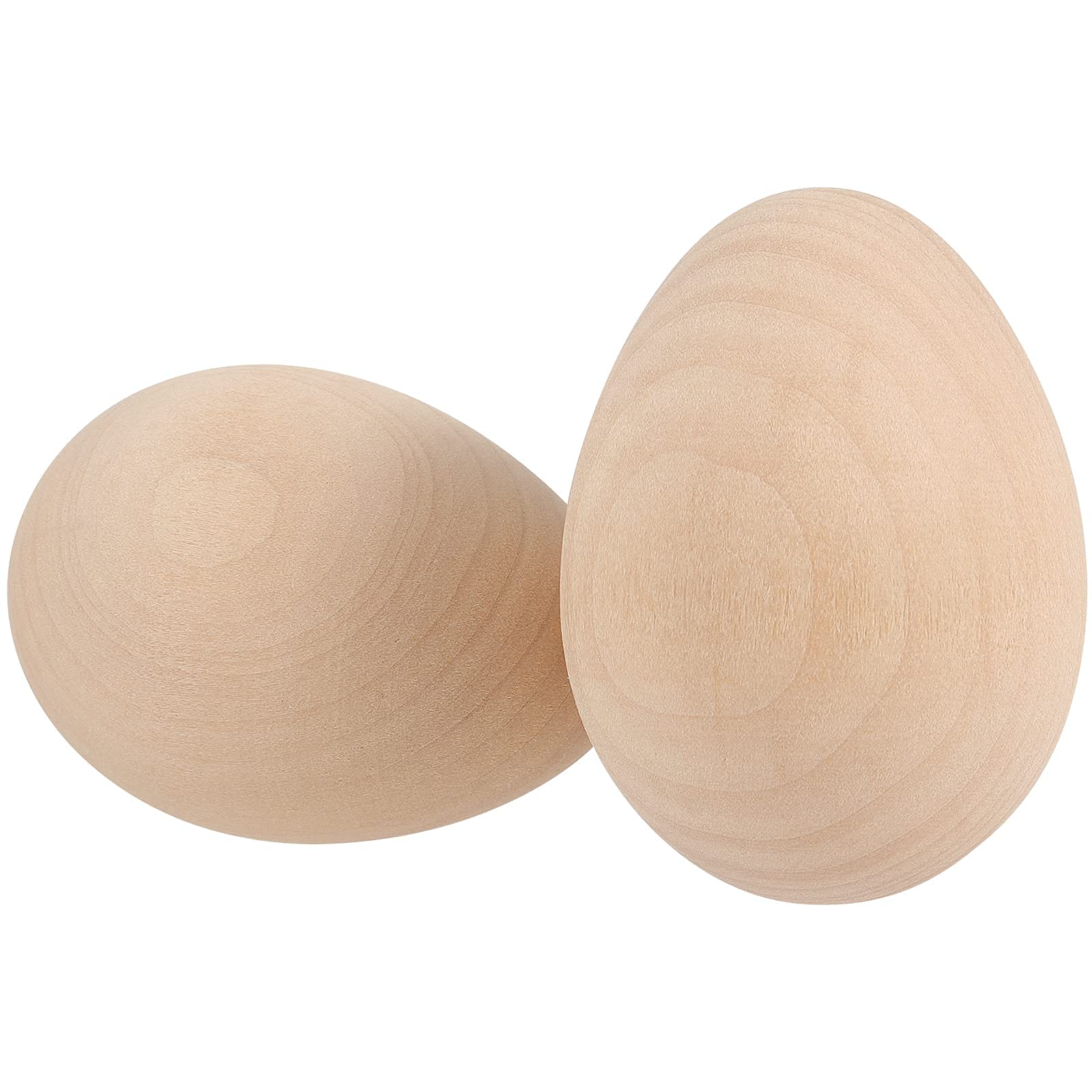 SHEUTSAN 40 Pack Unfinished Wooden Easter Eggs - 2-1/2 x 1-3/4 Inches Smooth Fake Wood Eggs for DIY Crafts, Home Decor, Spring Party & Easter Basket Fillers