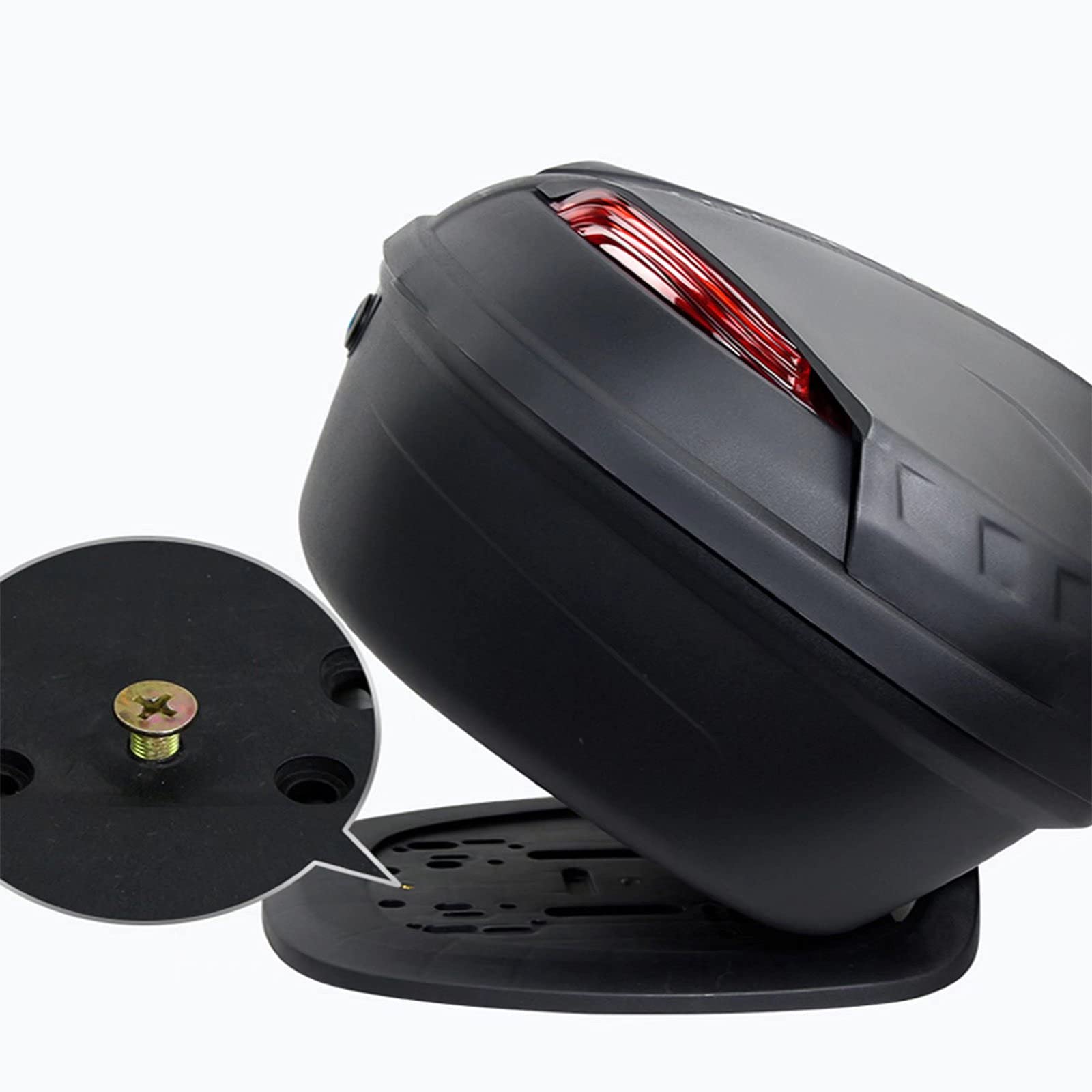 **Universal Waterproof Motorcycle Trunk Box (48x42.5x30cm) - Rear Top Storage for Helmets & Luggage with Mounting Hardware | Ideal for Commuting, Touring & Adventure Rides**