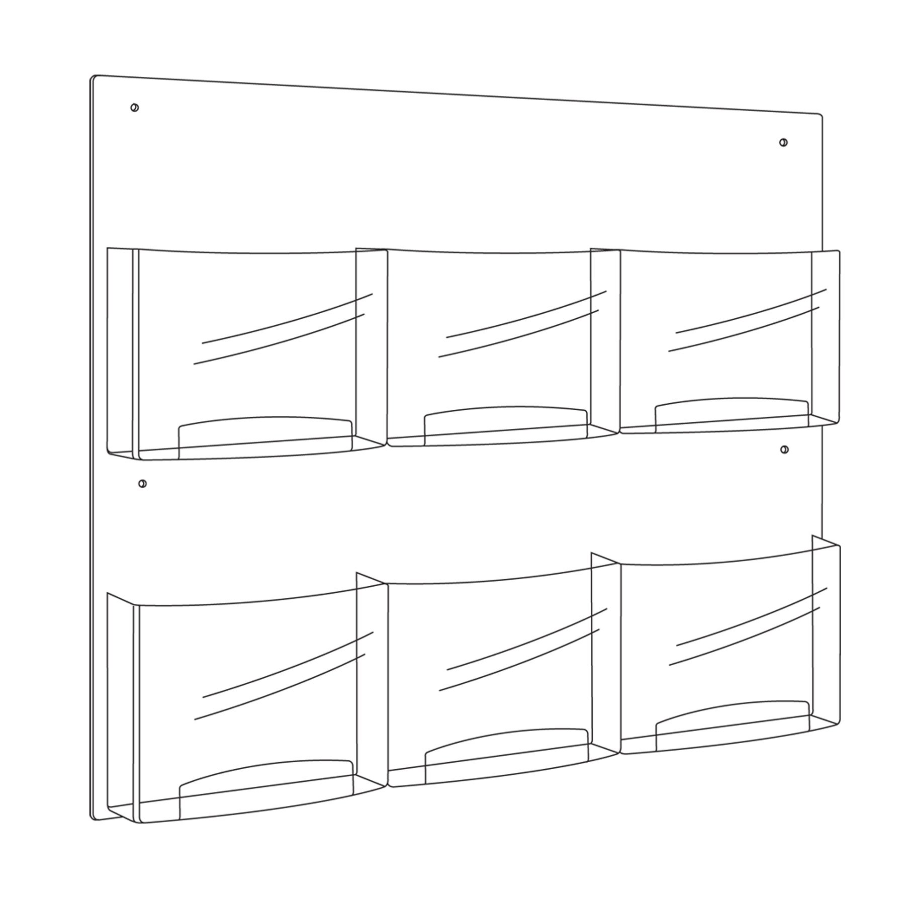 Safco Products 5667CL Clear Literature Display Holder for 6 Magazines - Clear Acrylic Organizer for Office, Waiting Room, or Library - Perfect for Brochures, Catalogs, and Periodicals
