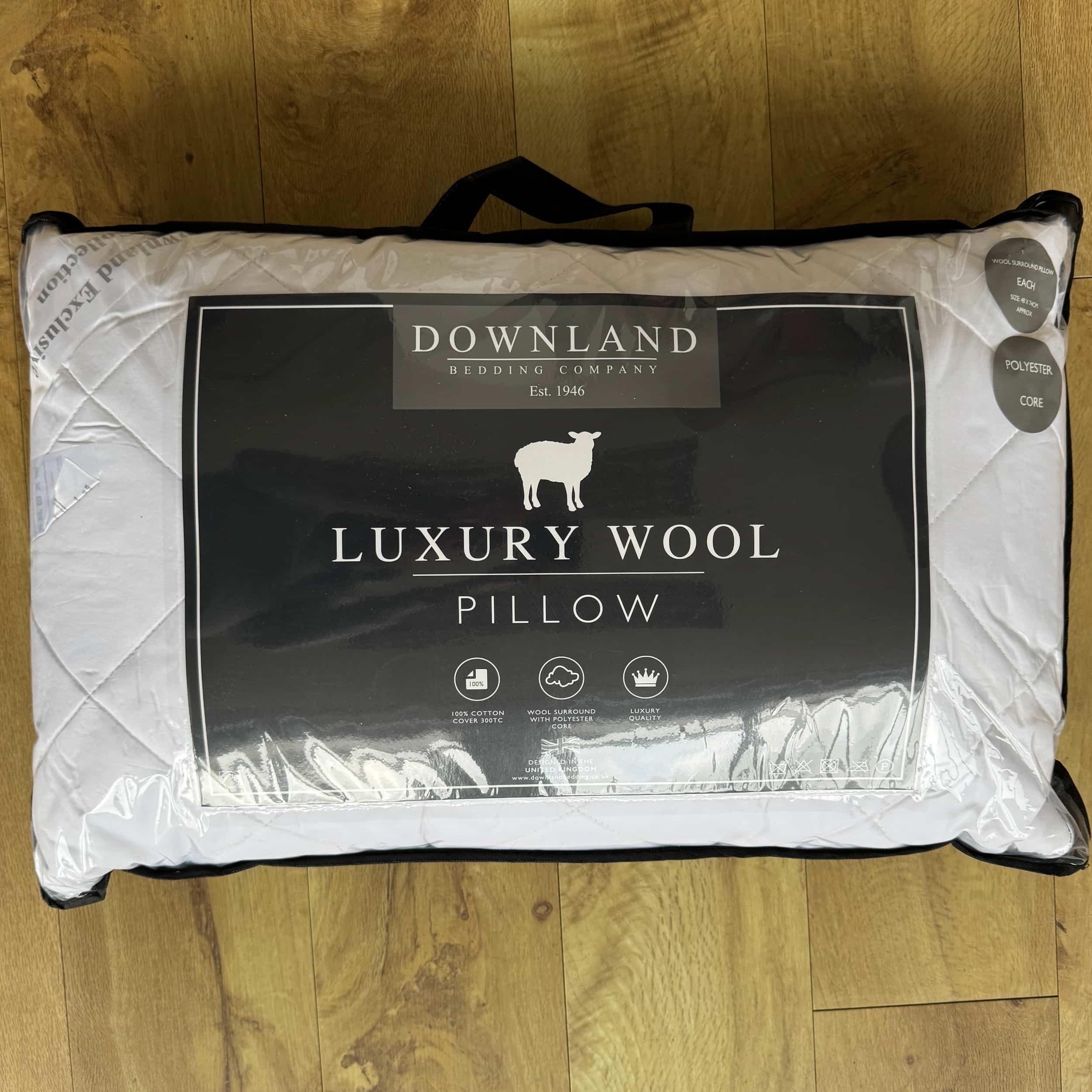 Premium Downland Luxury Wool Surround Pillow - Ultra Soft & Supportive for Neck & Shoulder Pain Relief - Perfect for Side Sleepers, Back Sleepers & Travel Use