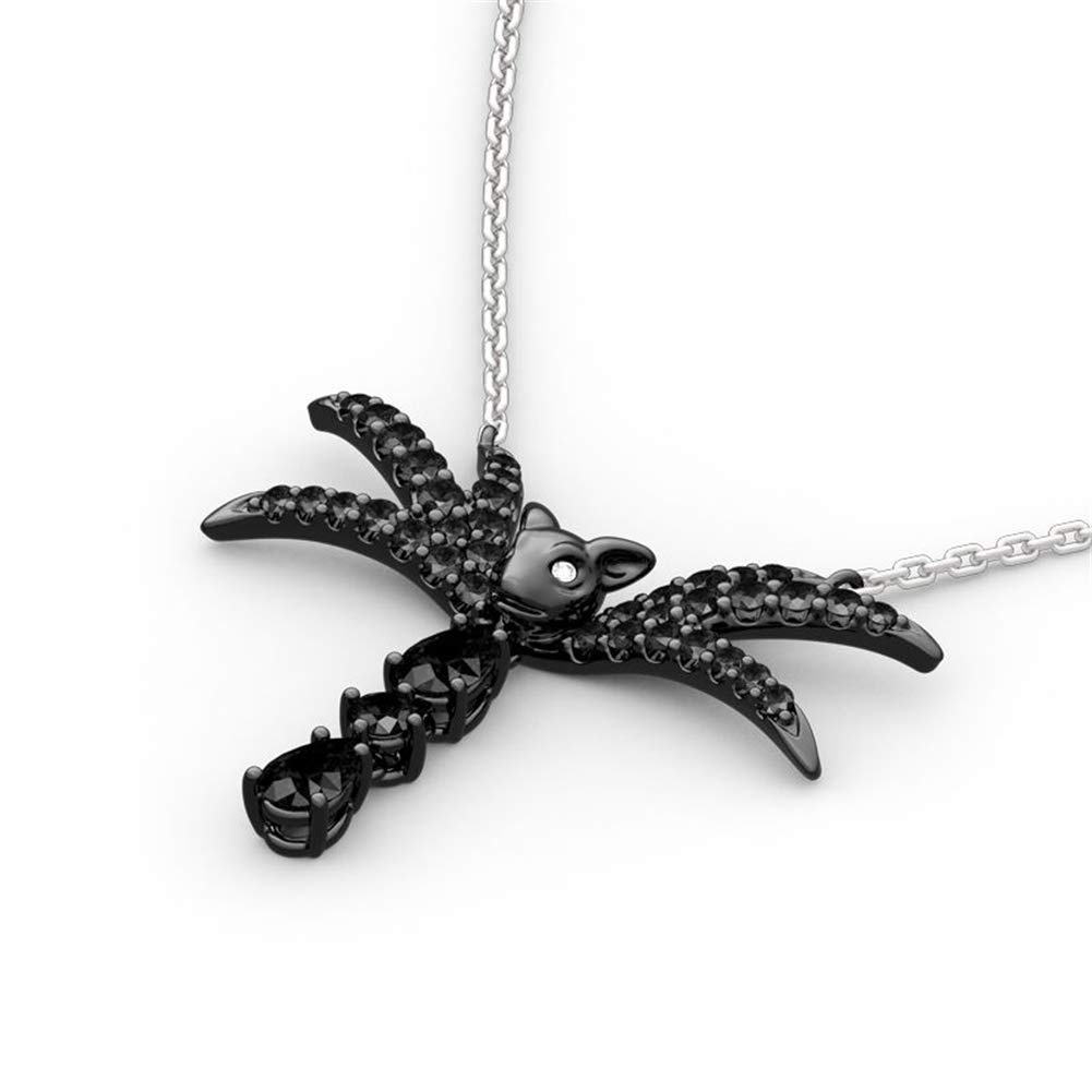 Jeulia Jack Skellington Bow Tie Nightmare Necklace - 925 Sterling Silver Skull Pendant Gothic Jewelry for Women | Halloween, Valentine's Day, Birthday Gift for Bride, Teen Girls | Perfect for Cosplay, Costume Parties & Alternative Fashion
