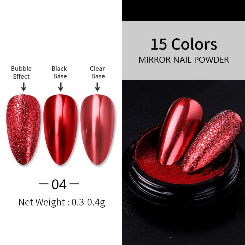 Metallic Mirror Effect Chrome Nail Powder - High Shine Nail Art Pigment for Gel & Acrylic Nails - Perfect for Manicures, Salon Use & DIY Nail Designs