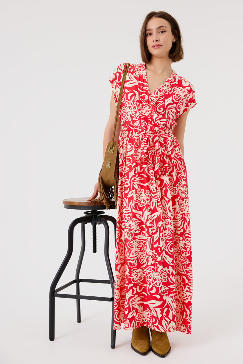 Danna Sleeveless Red Dress for Women - Summer Casual Flowy Midi Dress - Perfect for Beach, Vacation, and Outdoor Parties