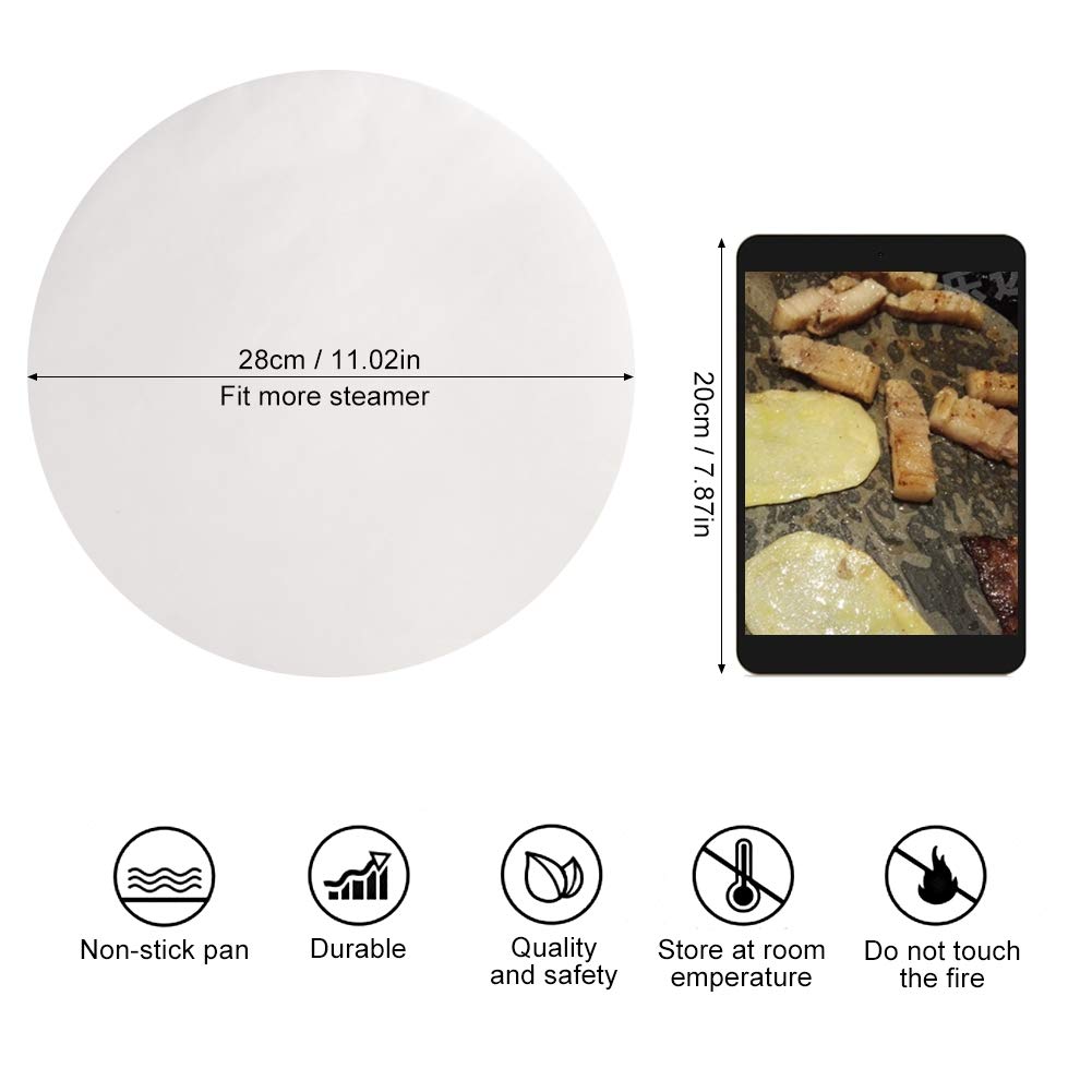 Non-Stick Parchment Paper Baking Circles - 100pcs 26cm Round BBQ Grill Sheets for Baking, Cooking & Grilling | Perfect for Cupcakes, Cookies, Pizza, Roasting & More