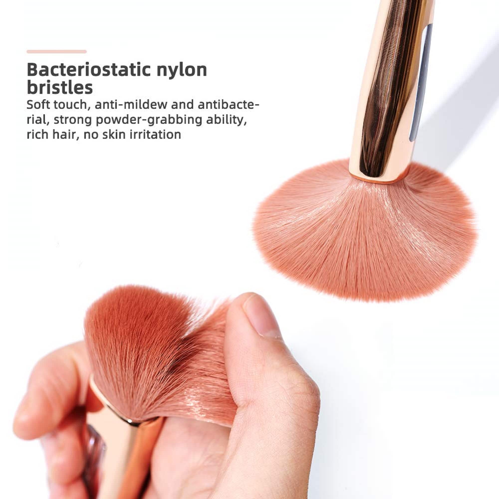 Vegan 4-in-1 Travel Makeup Brush Set - Professional Multifunction Powder & Eye Shader Brush for On-the-Go Beauty | Perfect for Airplane, Gym Bag & Weekend Getaways