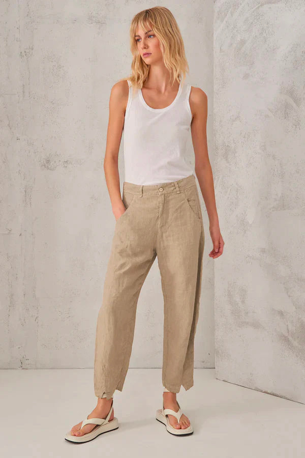 Comfort Fit Linen Trousers for Women - Breathable Summer Pants with Elastic Waist | Perfect for Travel, Beach & Casual Wear