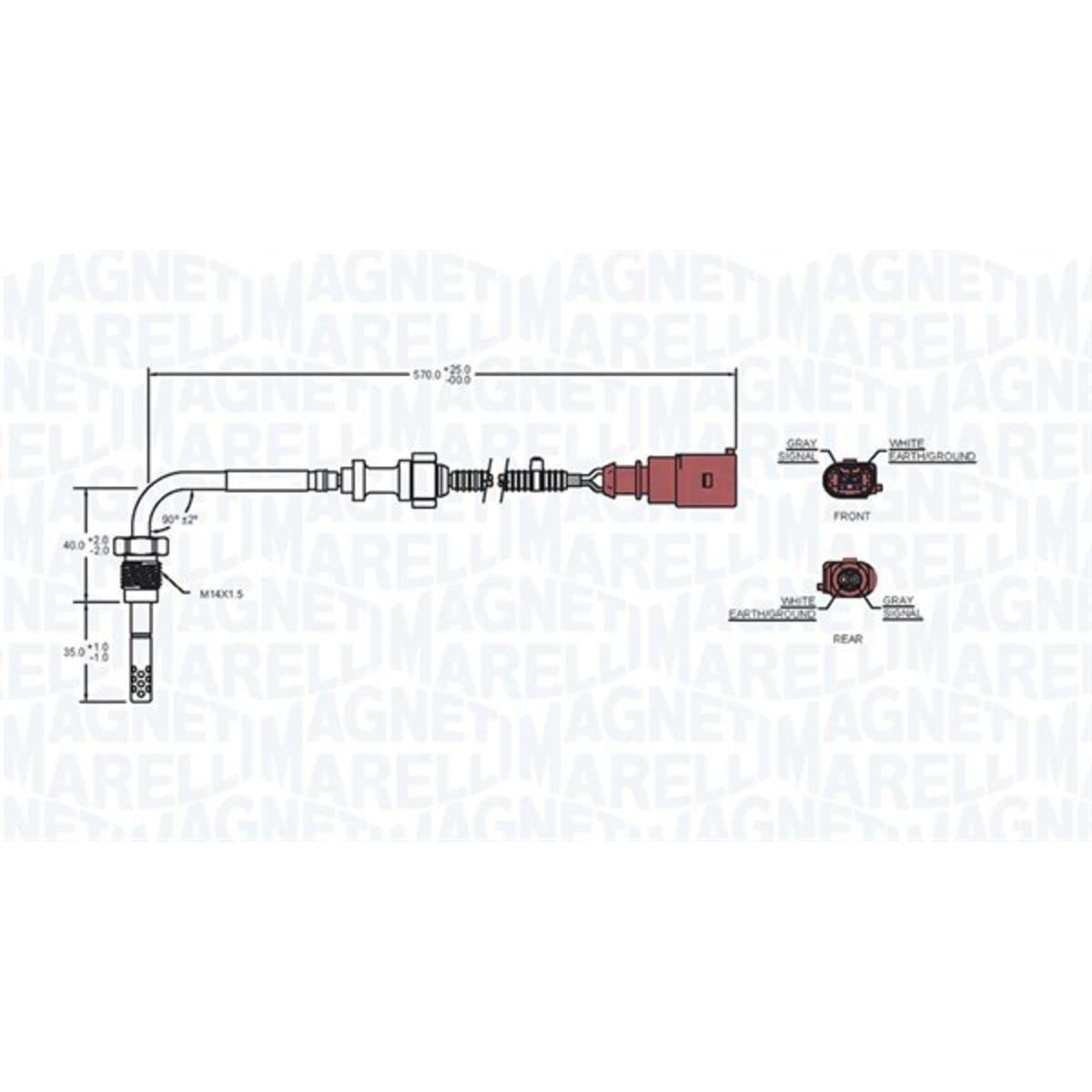 Magneti Marelli 172000045010 Exhaust Gas Temperature Sensor - High Performance EGT Sensor for Automotive & Truck Engines - Perfect for Engine Diagnostics & Emissions Control