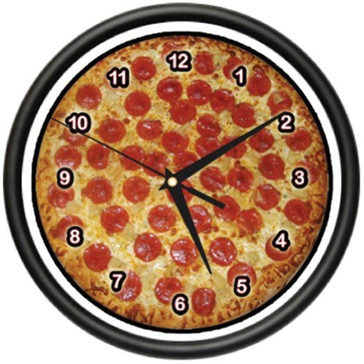 Pizza Wall Clock - Italian Food Themed Kitchen Decor for Home & Restaurant Use | Perfect for Pizza Lovers & Italian Cuisine Enthusiasts