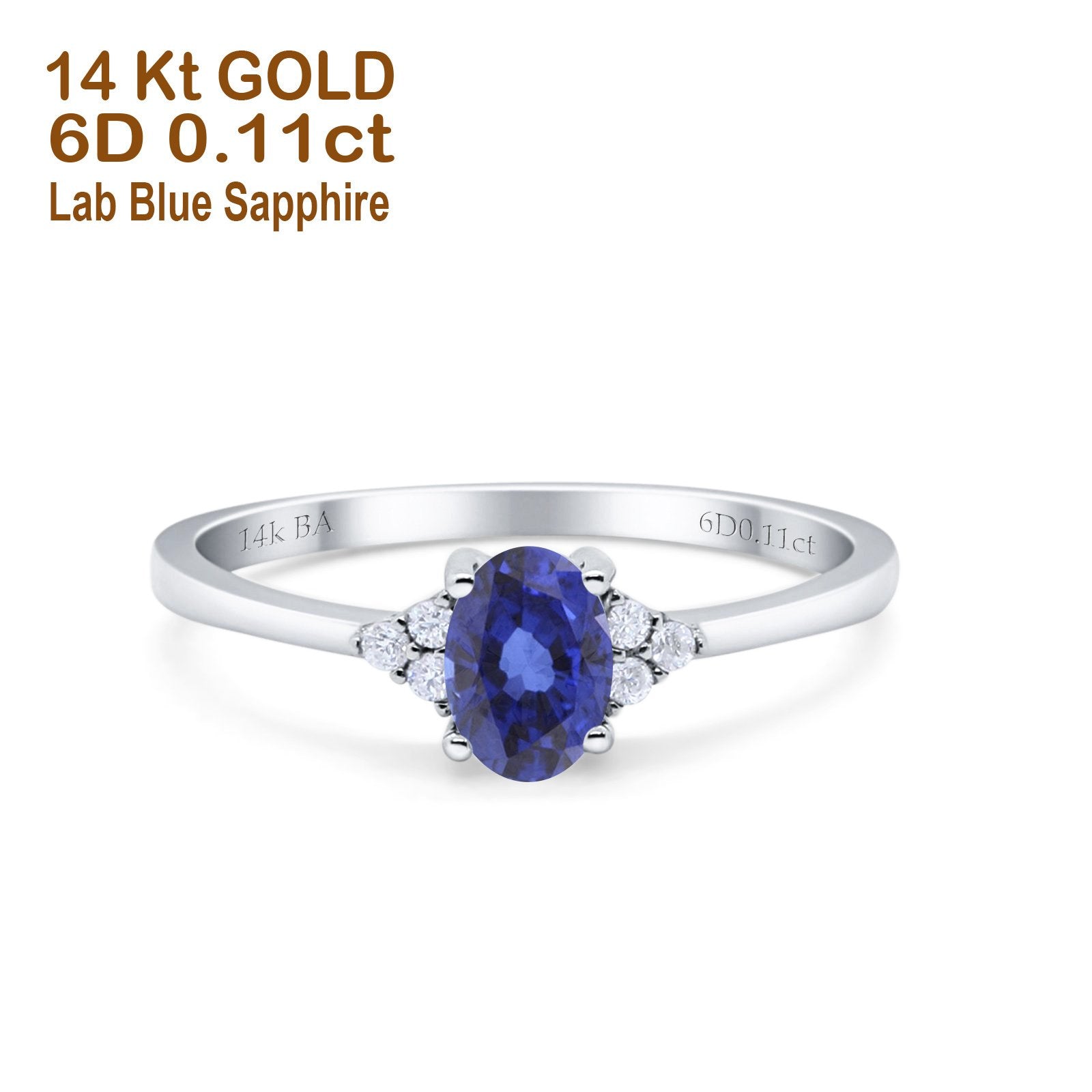 White Gold Lab Blue Sapphire
