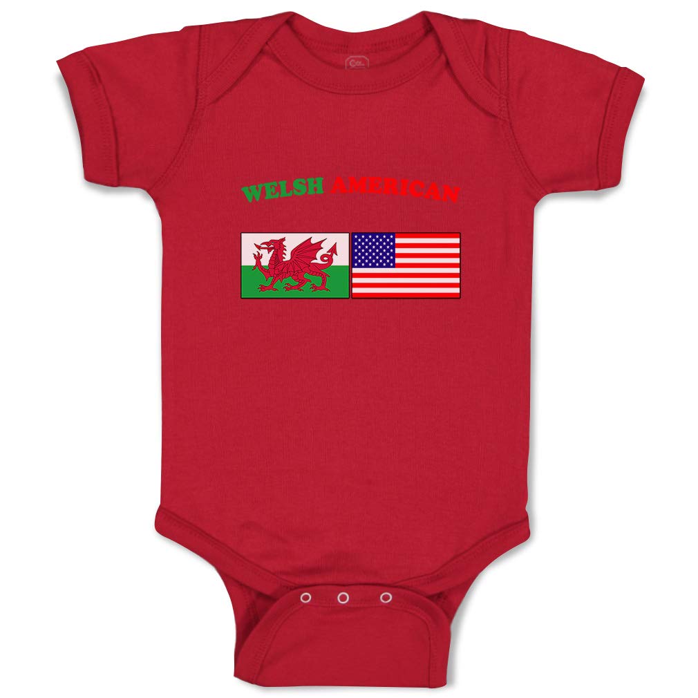 Custom Boy & Girl Baby Bodysuit - Welsh American Funny Cotton Onesie for Infants | Perfect for Holidays, Family Photos & Everyday Wear