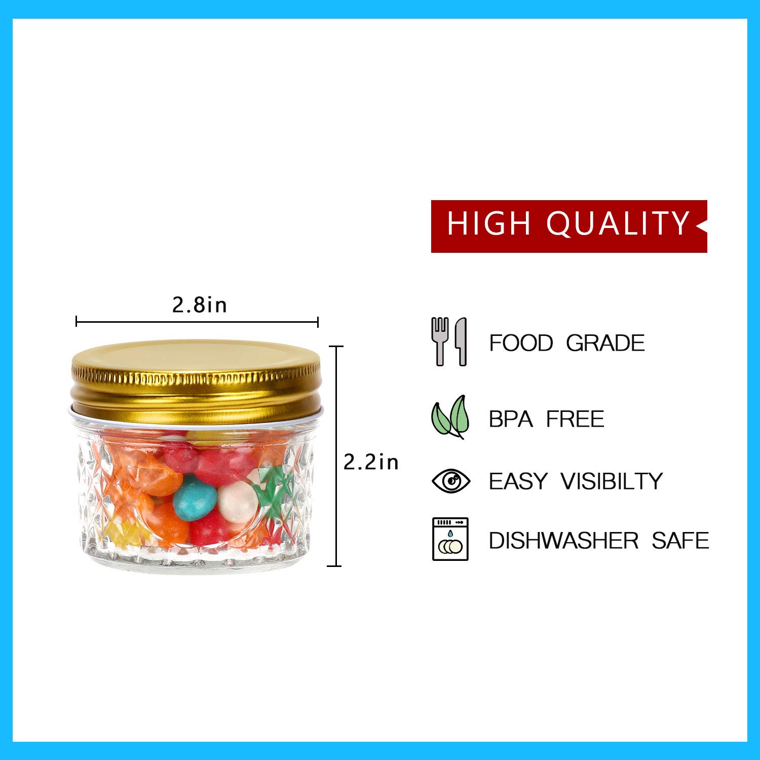 STARSIDE 40 Pack 4 oz Glass Mason Jars with Lids - 120ml Canning Jars for Jam, Honey, Candies, Wedding Favors, DIY Crafts - Includes 1 Pen & 80 Labels - Perfect for Home Storage, Gifts & Party Decorations