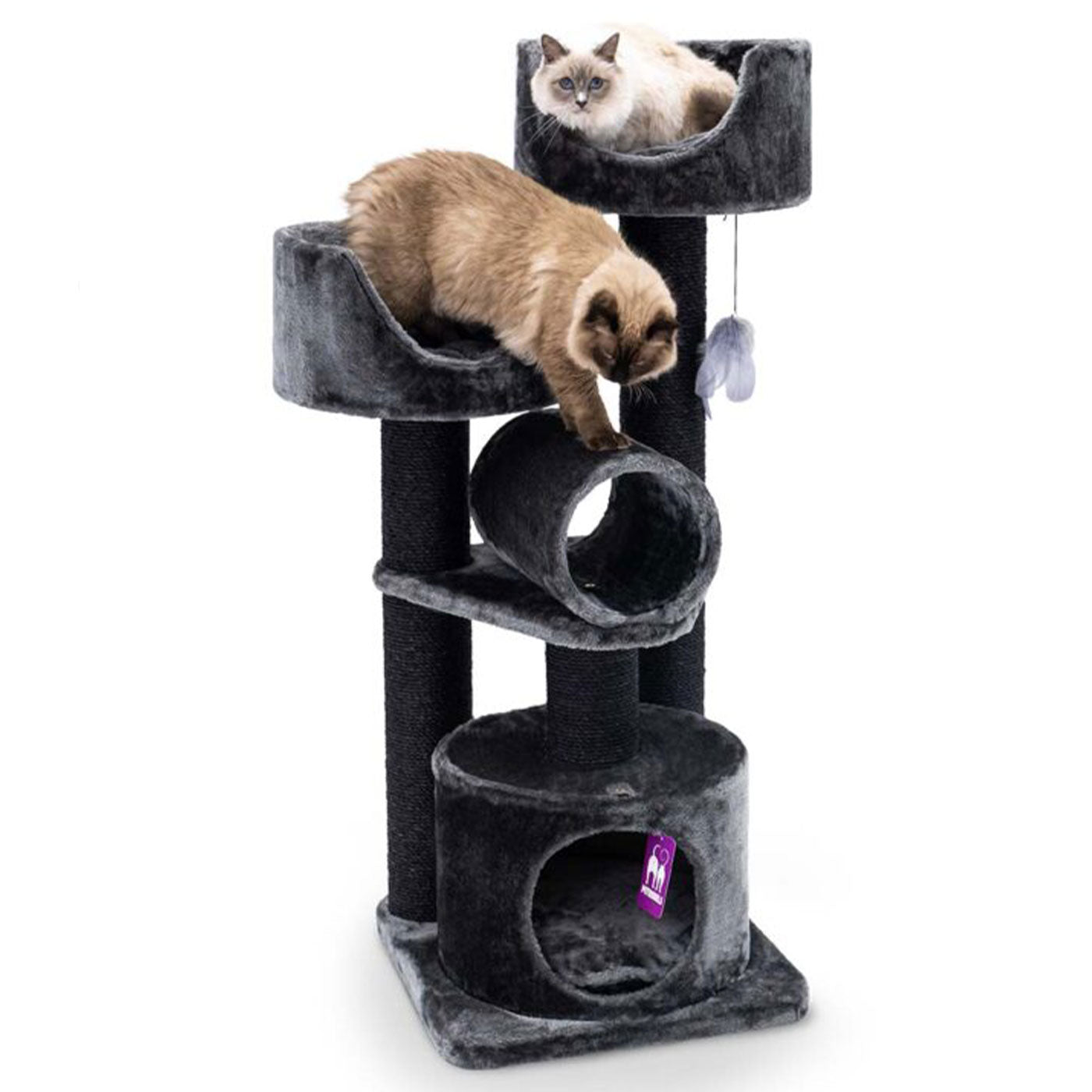 Kings & Queens Victoria 125cm Cat Tree - Premium Tall Cat Tower with Scratching Posts & Perches for Indoor Cats - Perfect for Play, Rest & Climbing in Home or Apartment