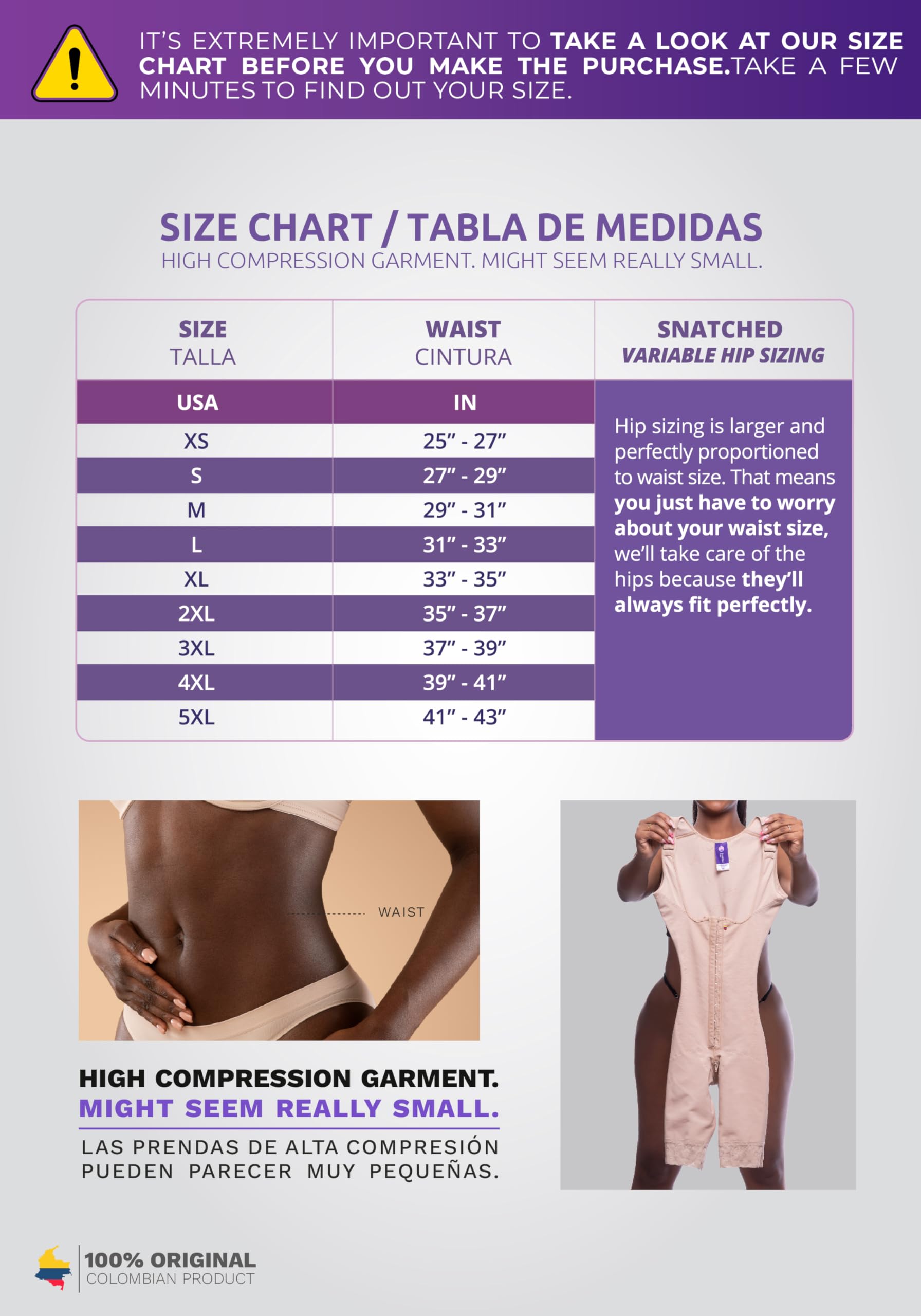 Snatched Body - Women's Stage 2 Colombian Faja Shapewear Without Bra - Post-Surgery BBL Garment - Waist Trainer & Body Shaper for Tummy Control - Perfect for Postpartum Recovery & Weight Loss