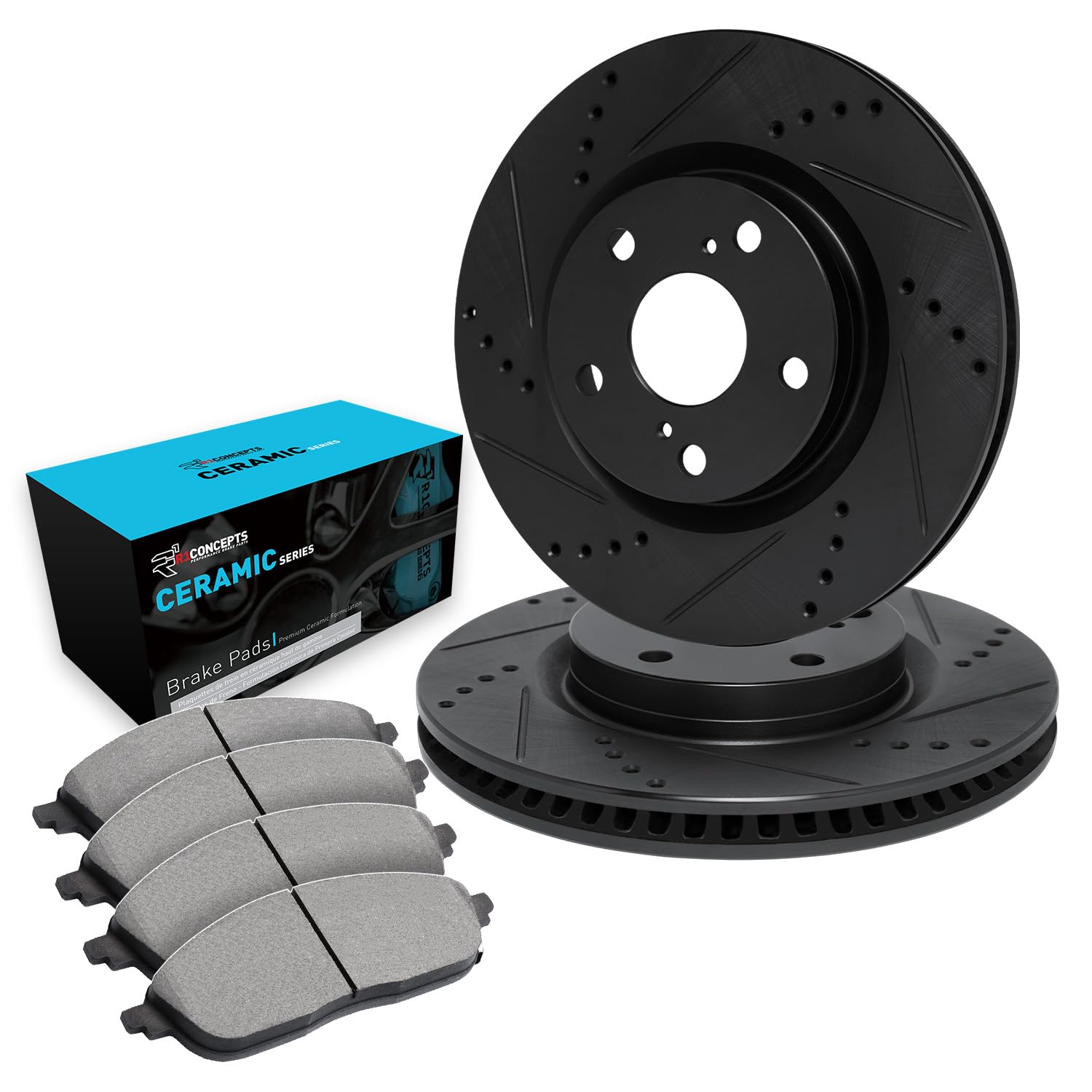 R1 Concepts Premium Front Brake Kit - Ceramic Brake Pads & Rotors for 1990-1993 Toyota Celica | High-Performance Braking System | Perfect for Daily Commuting, City Driving & Highway Safety