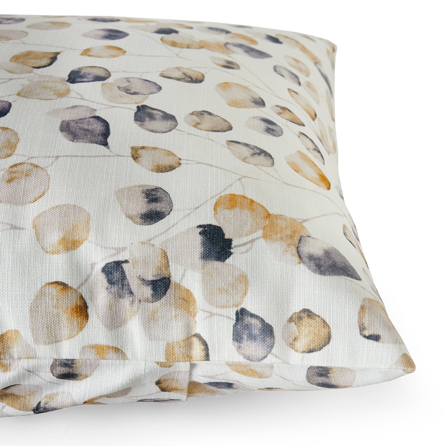 Autumn Leaves Brown Floral Textured Printed Cotton Cushion Covers (Set of 2) - Soft Decorative Throw Pillow Cases for Sofa, Bed, Living Room & Home Decor