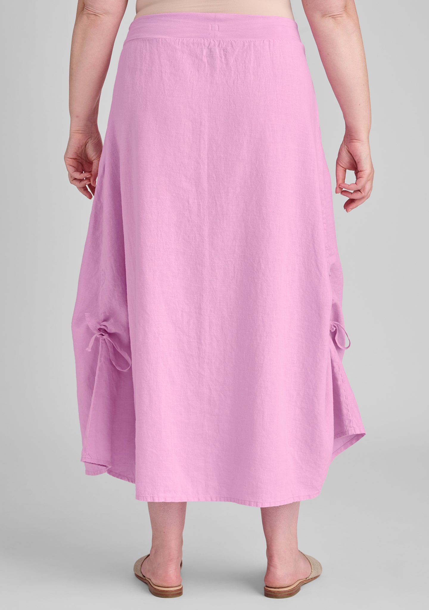 Elegant Cinched Waist Linen Maxi Skirt for Women | Flowy Summer Beach Dress | Perfect for Vacations, Weddings & Boho Outfits