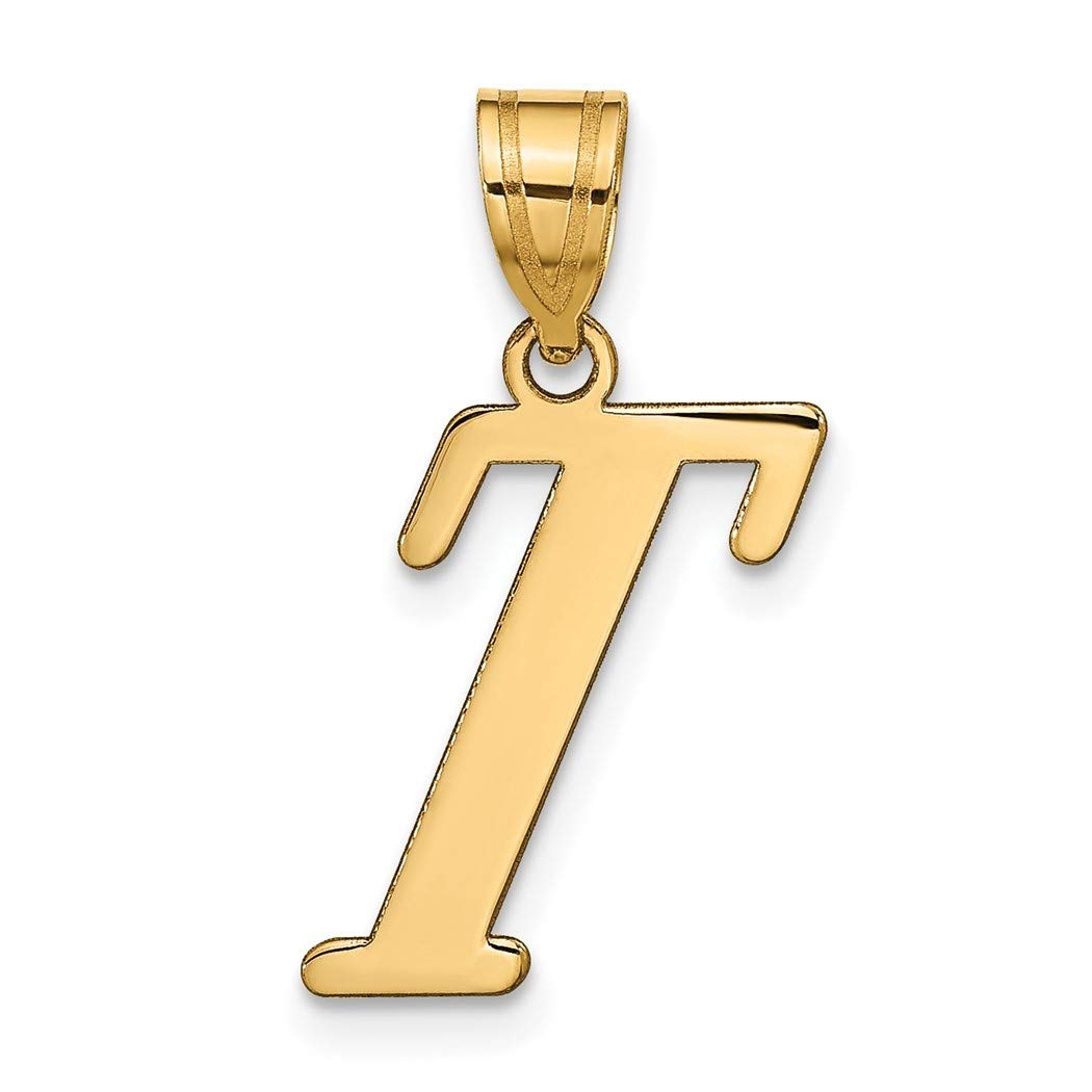 14K Gold Polished Letter T Initial Pendant Necklace for Women - Elegant Personalized Jewelry Gift for Her, Perfect for Birthdays, Anniversaries & Everyday Wear