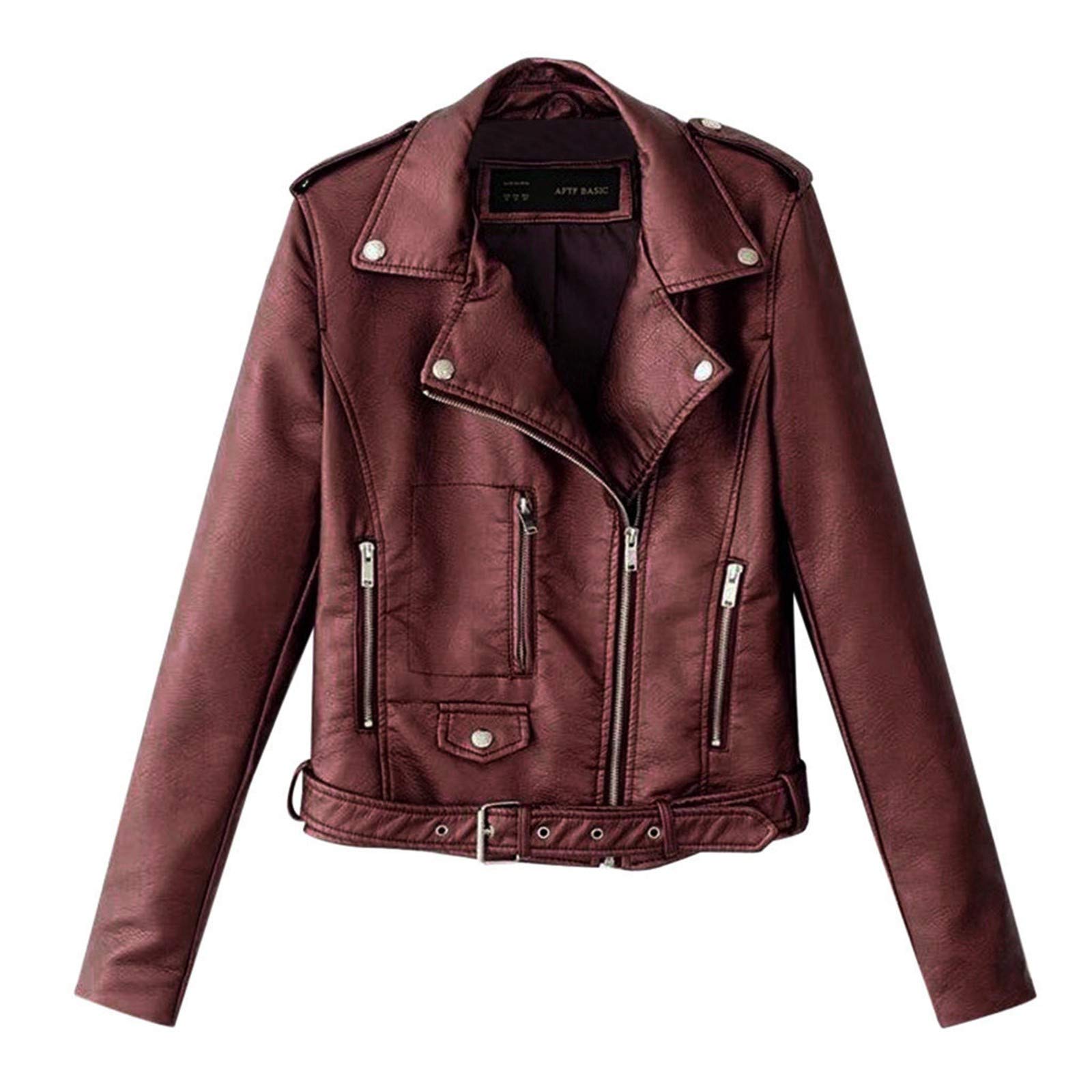 Texas Jacket for Women - Cropped Short Coat with Lapel & Zip, Motor Punk Biker Style Fleece Jacket - Perfect for Riding, Outdoor Adventures & Street Fashion