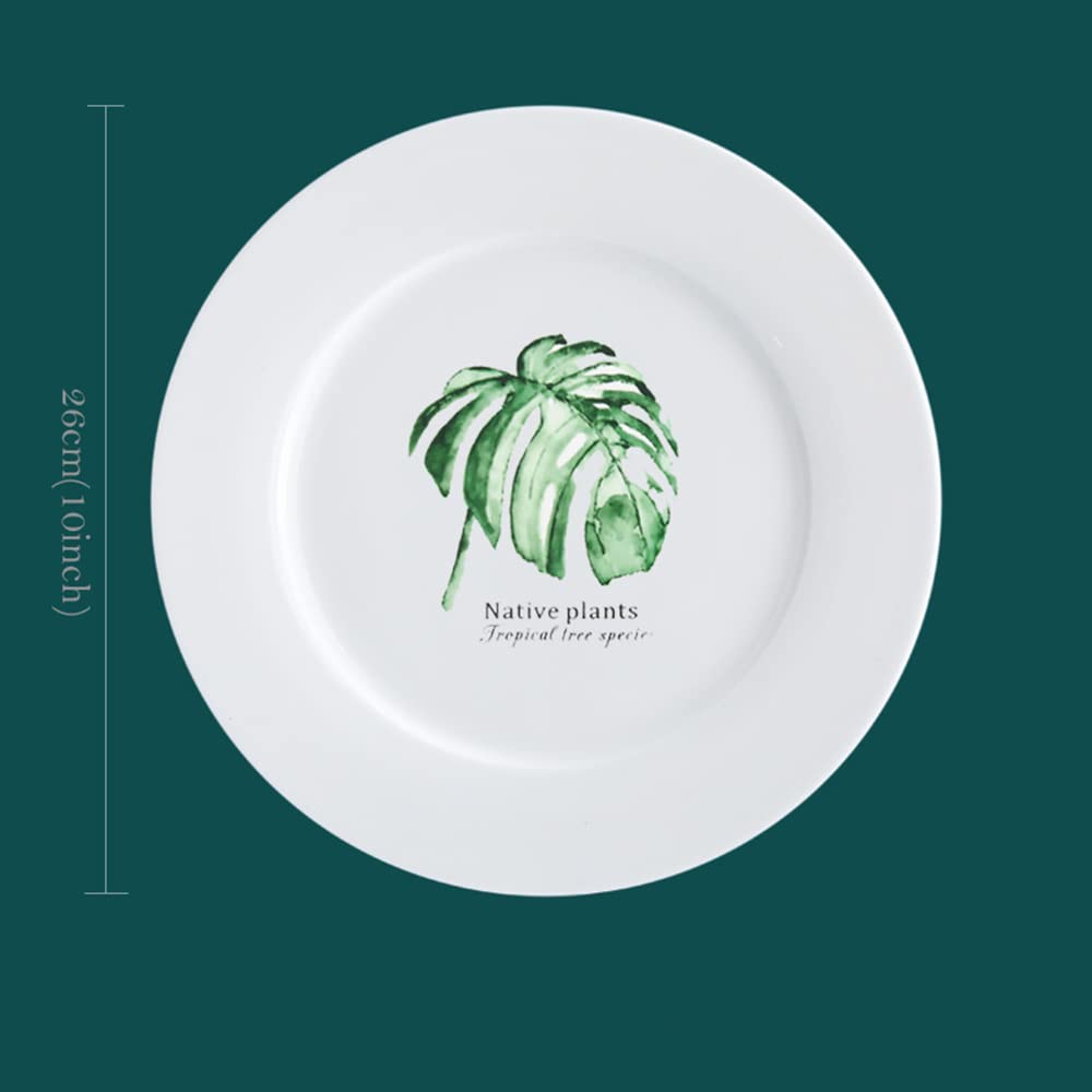 4-Piece Round Stoneware Dinnerware Set - 10-Inch Dishwasher Safe Plates for 4 - Perfect for Family Dinners, Restaurants & Entertaining Guests