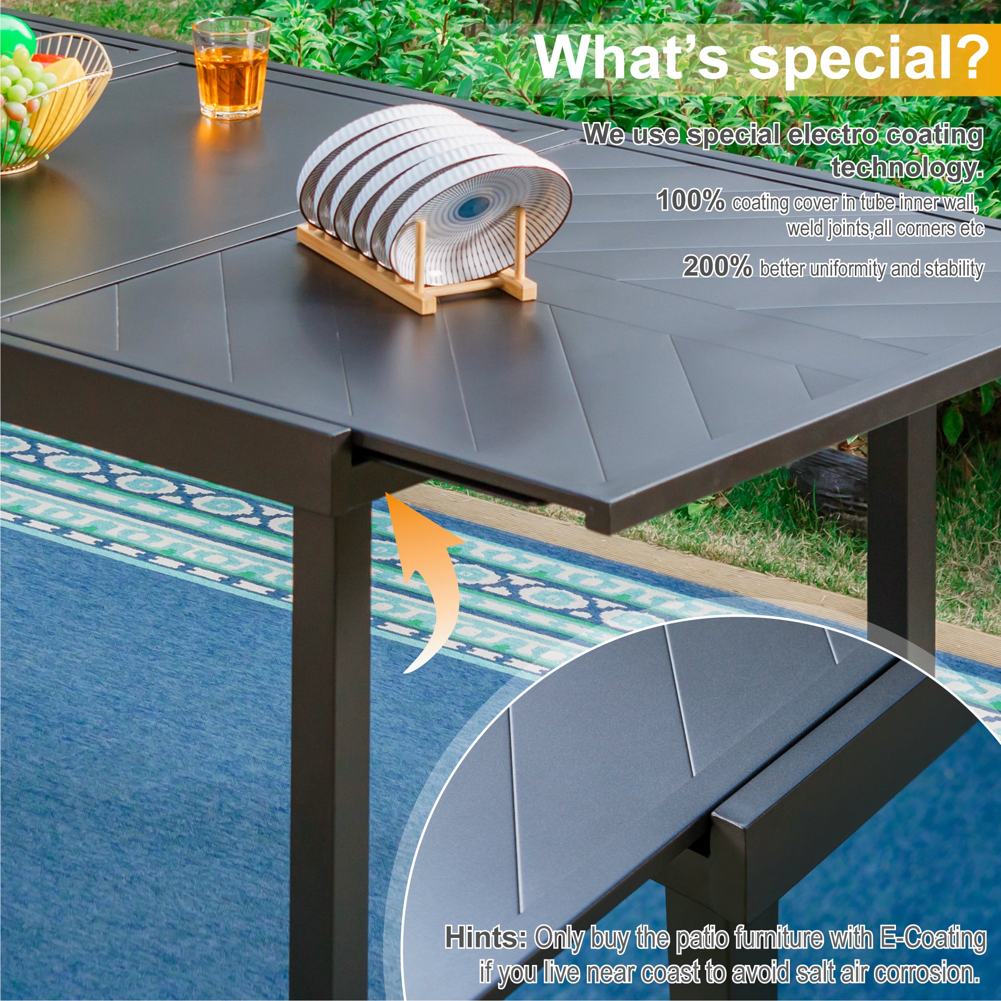 PHI VILLA 9/7 Piece Outdoor Patio Dining Set with Extendable Table & Textilene Swivel Chairs - Rustproof Aluminum Frame for Backyard, Garden, Poolside & Outdoor Entertaining
