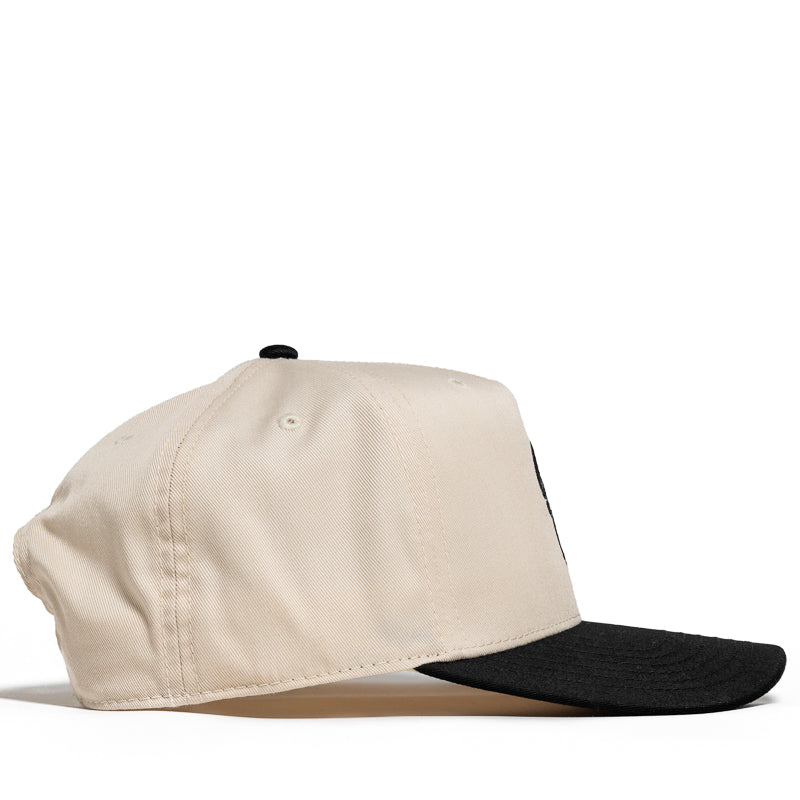 Politics A Frame Snapback Hat - Natural/Black | Adjustable Unisex Baseball Cap for Men & Women | Perfect for Outdoor Sports, Casual Wear & Street Fashion