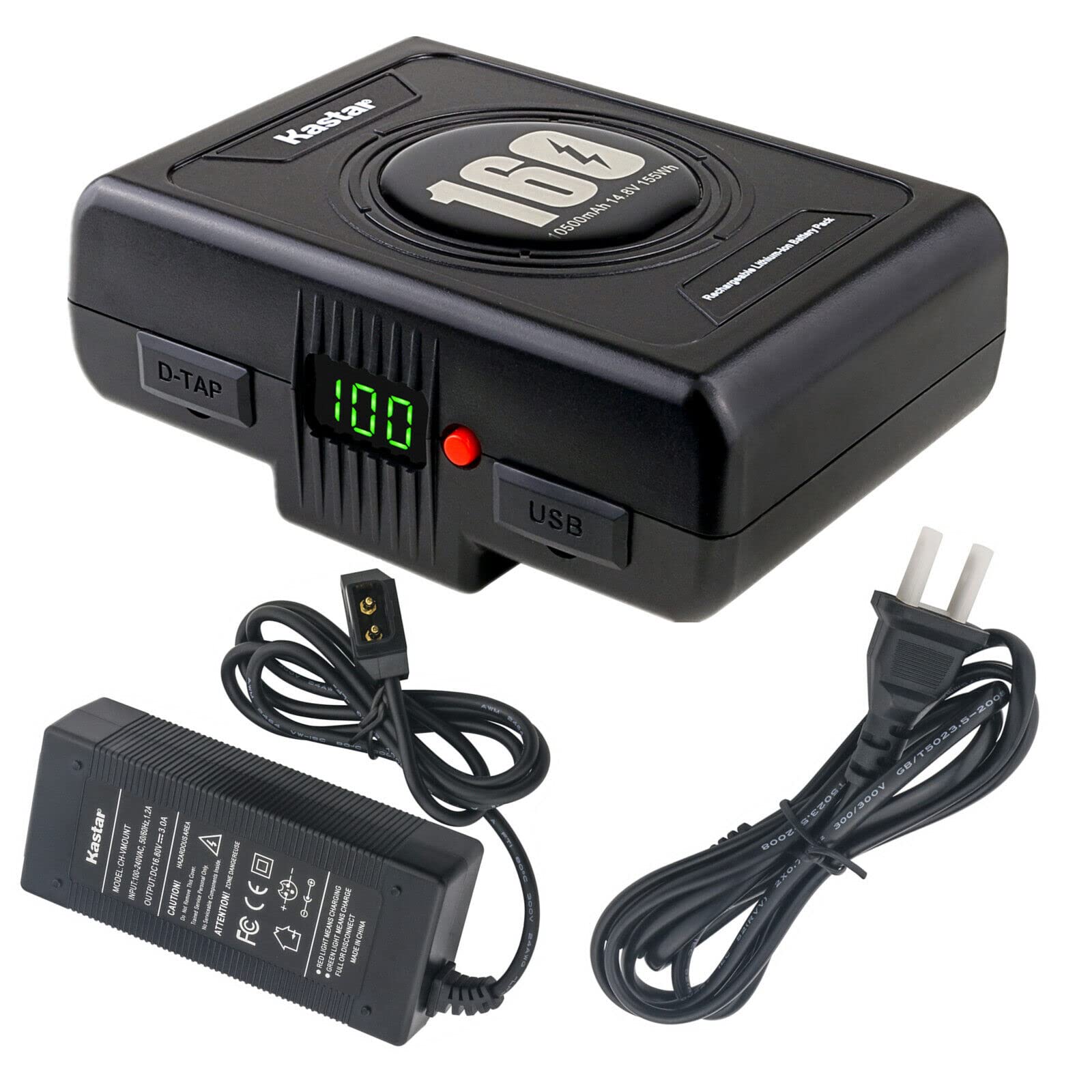Kastar BP-C160 Gold Mount Battery with D-Tap Charger - Compatible with RED Ranger Helium 8K S35, RED Ranger MONSTRO 8K VV & ARRI Alexa Mini - Professional Cinema Camera Power Solution for On-Location Shooting & Studio Production