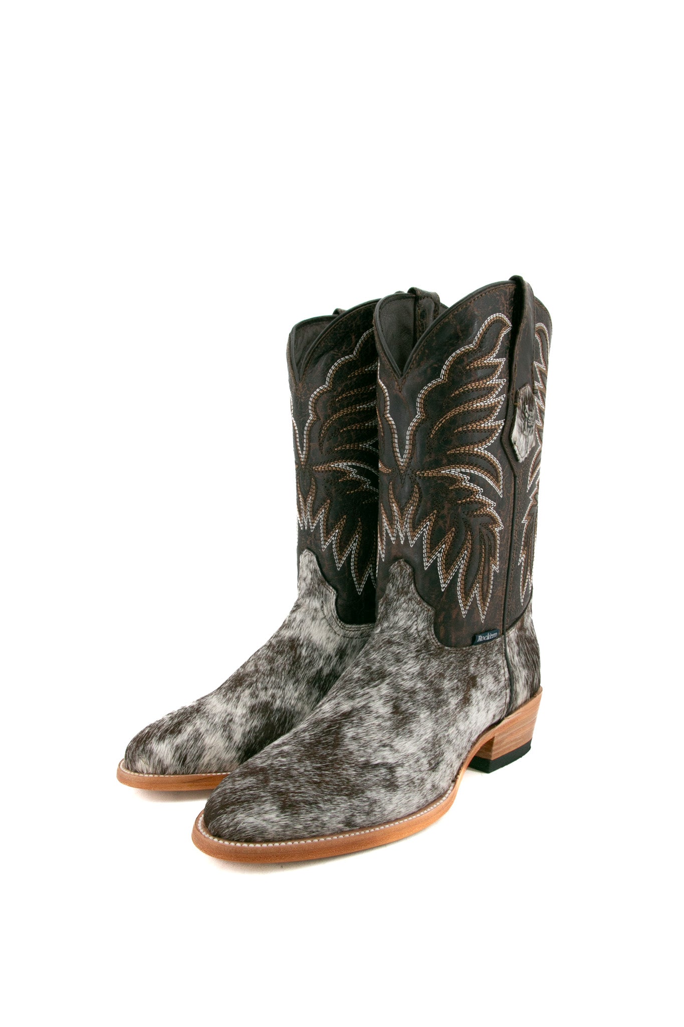 Authentic Men's Cowhide Cowboy Boots - Round Toe, Size 7 (BM28 Box) - Perfect for Western Rides, Country Music Festivals & Casual Outfits