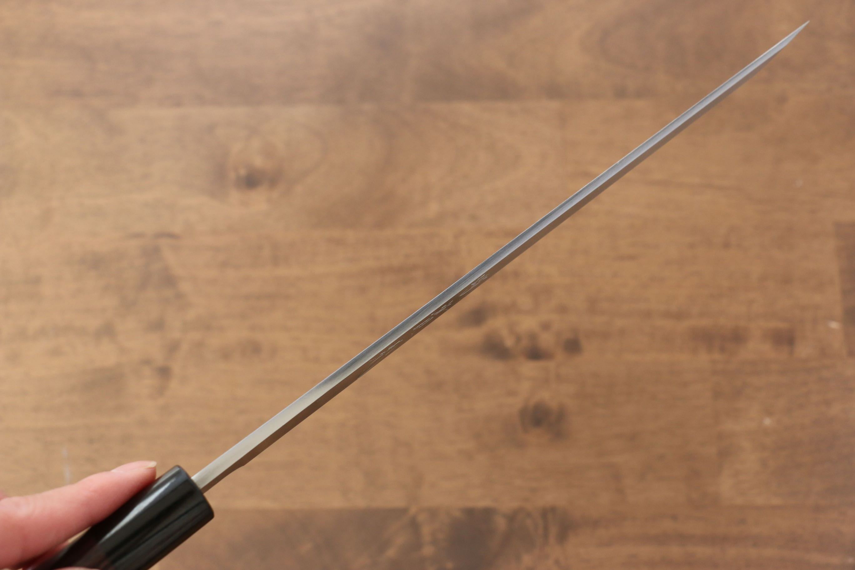Premium Jikko White Steel No.2 Sakimaru Yanagiba 240mm Japanese Sushi Knife with Exquisite Shitan Handle - Perfect for Sushi Chefs & Professional Japanese Cuisine Preparation