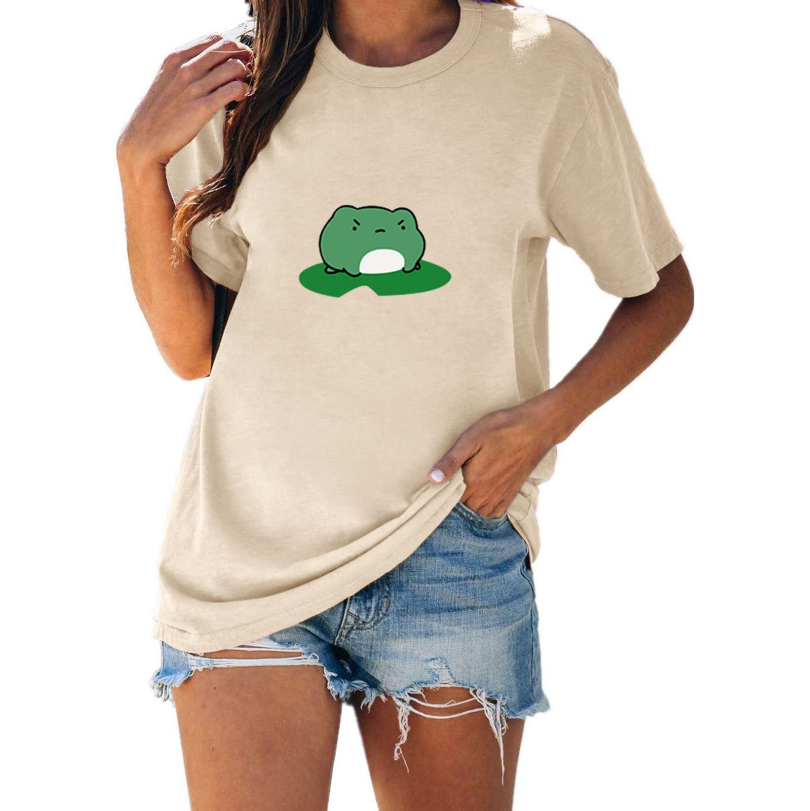 Littleice Women's Graphic Printed Cartoon T-Shirts - Cute Casual Short Sleeve Tees for Summer | Perfect for Daily Wear, Outings & Street Fashion