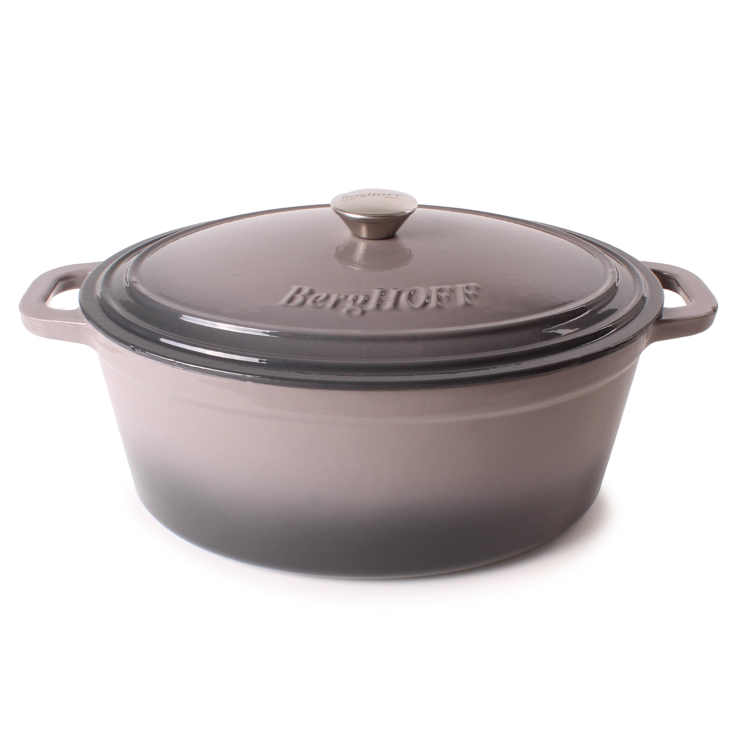 BergHOFF 4-Piece Neo Enameled Cast Iron Cookware Set – 5qt & 8qt Oval Dutch Ovens with Cast Iron Lids – Oven & Stovetop Safe Up to 400°F – Perfect for Braising, Stewing, Baking & Slow Cooking – Ideal for Family Dinners, Holiday Meals & Camping Trips
